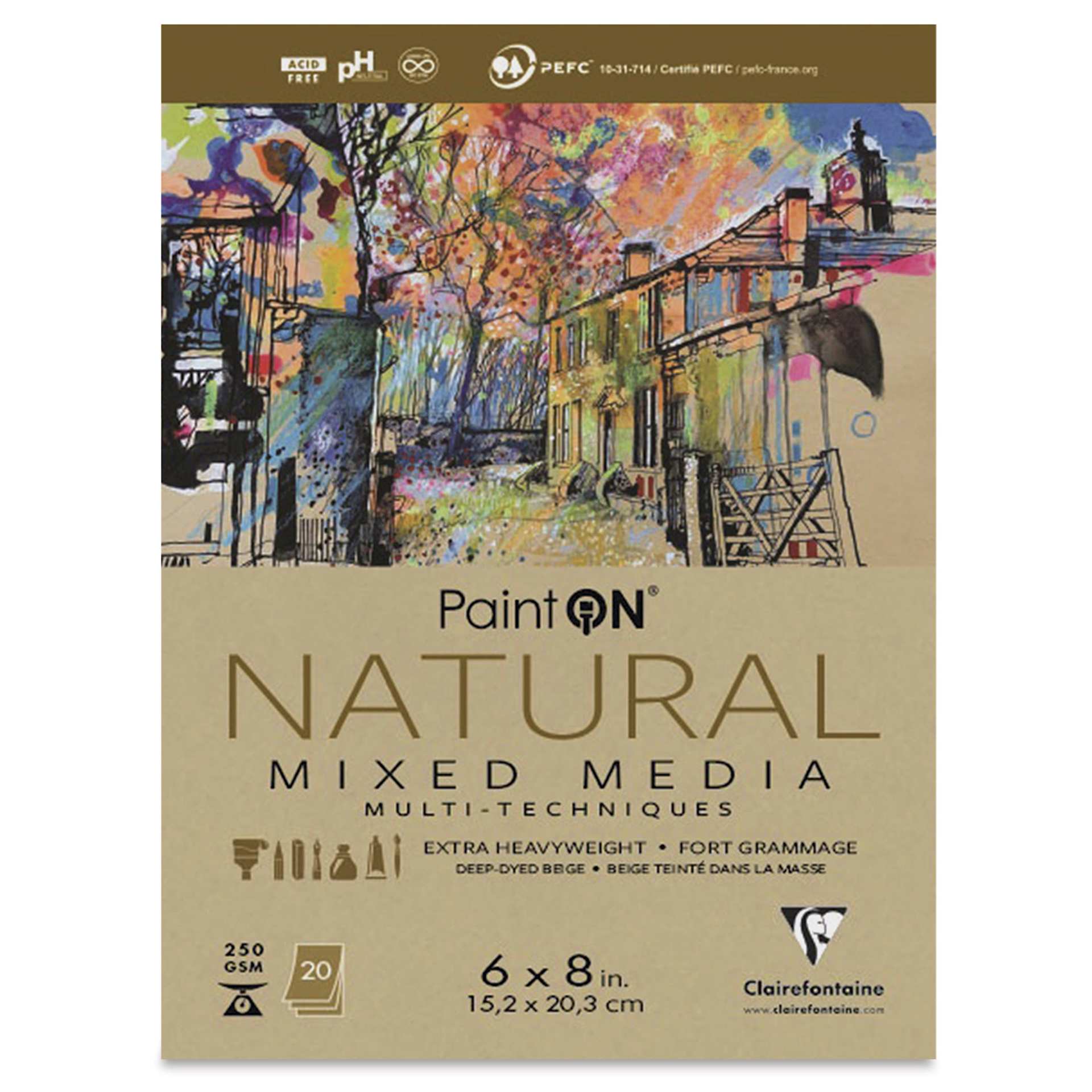 Clairefontaine PaintOn Mixed Media Pad - Natural, 6" x 8", 20 Sheets