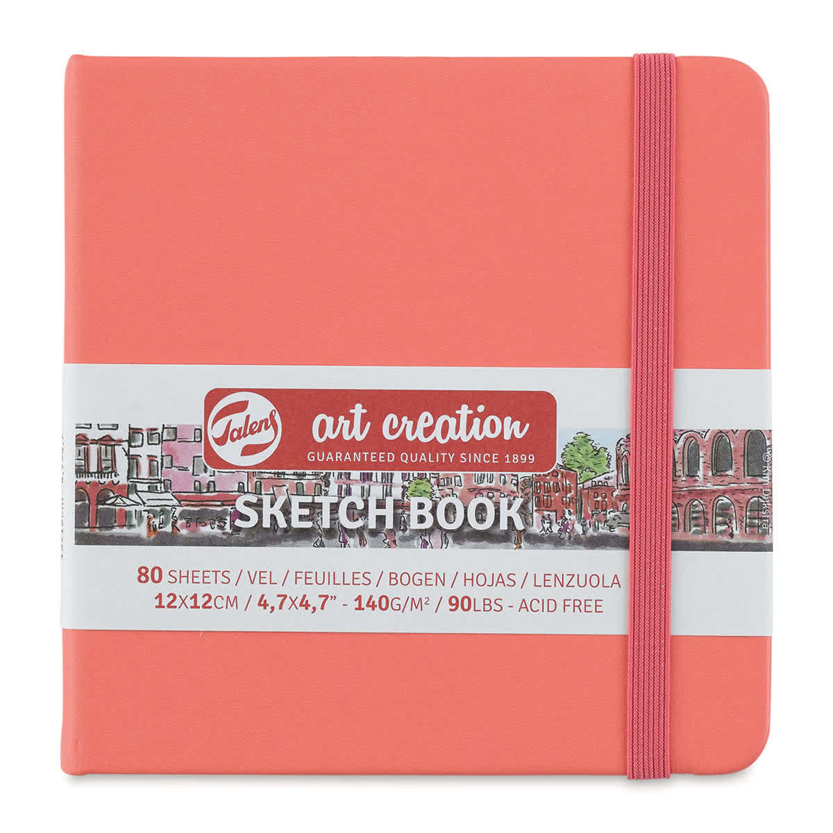 Talens Art Creations Sketchbook - Coral Red, 4.7" x 4.7"