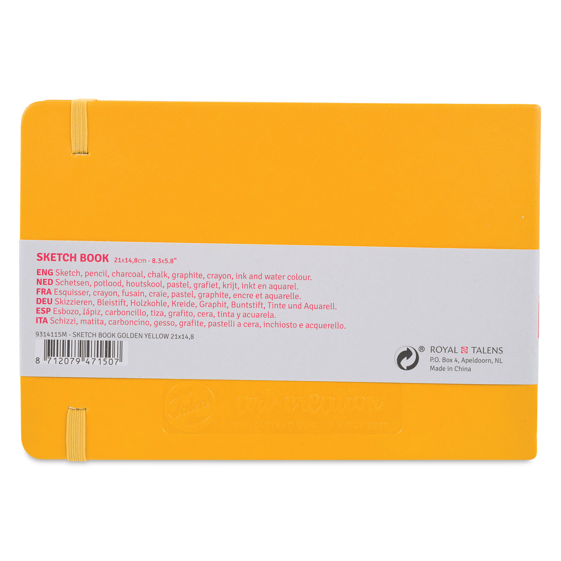 Royal Talens Art Creations Sketchbook - 5.8" x 8.3", Golden Yellow, back