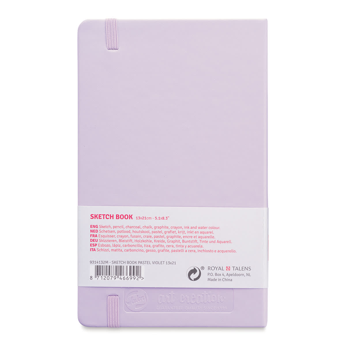 Talens Art Creations Sketchbook - Pastel Violet, 8.3" x 5.1" (back)