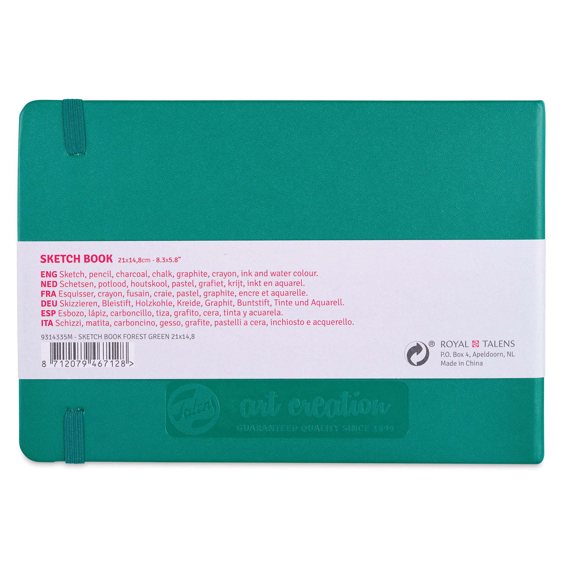 Royal Talens Art Creations Sketchbook - 5.8" x 8.3", Forest Green, back