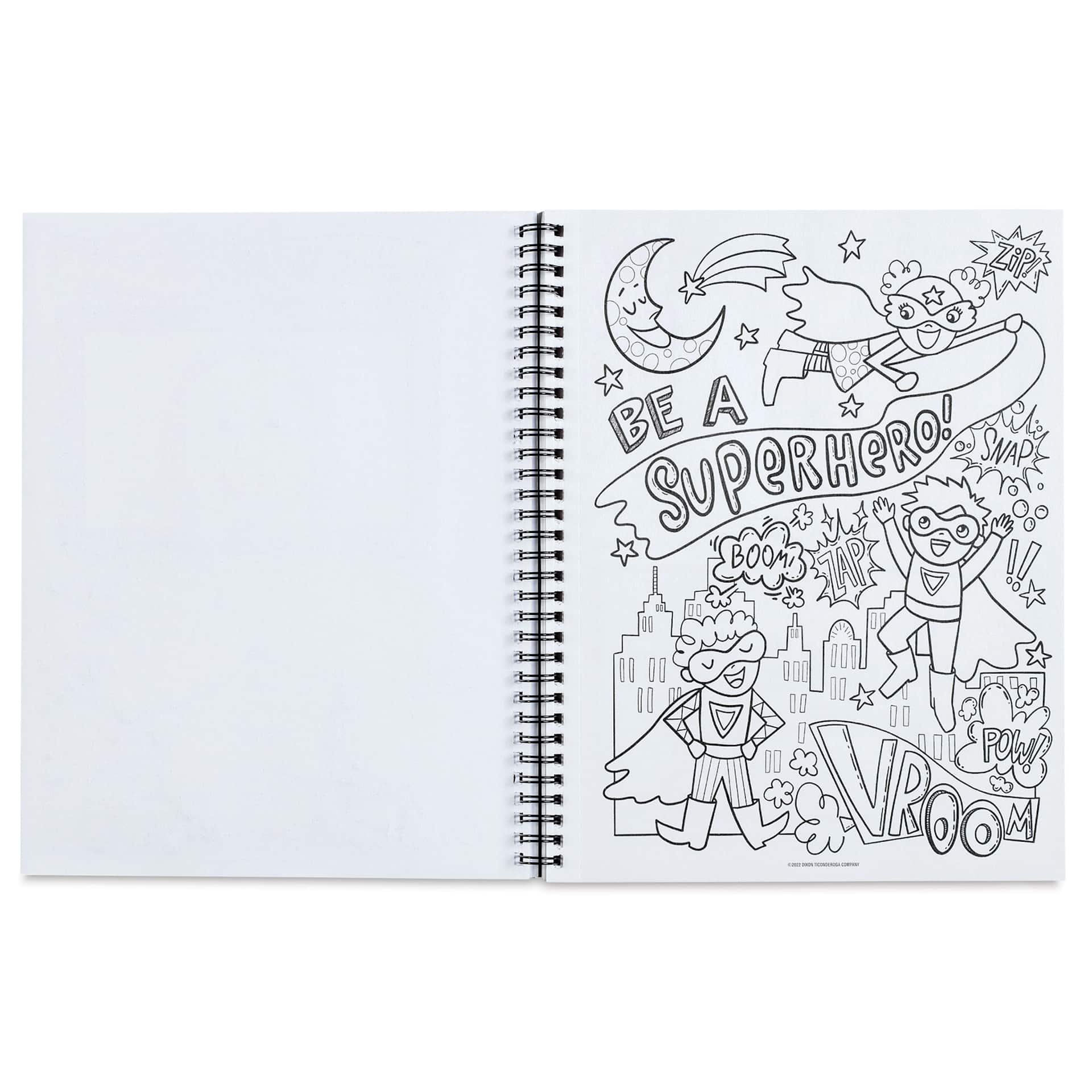 Prang Amazing Artist Sketch Book - 8-1/2" x 11", 80 Pages - Be a Superhero page, uncolored
