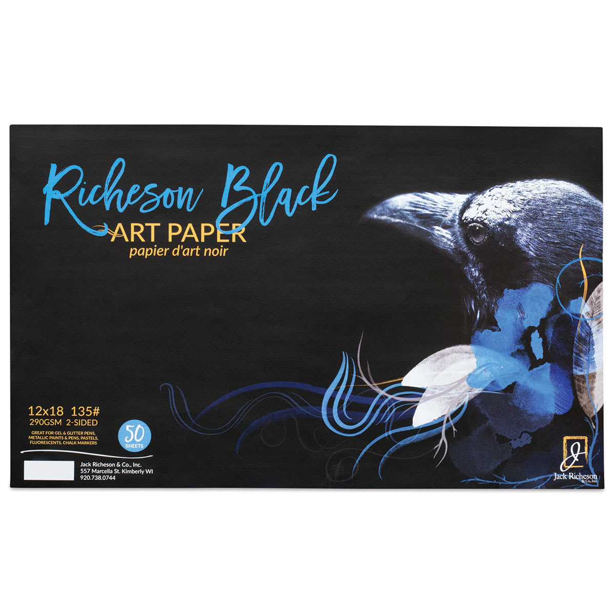 Richeson Black Art Paper Bulk Pack - 12" x 18", 50 Sheets