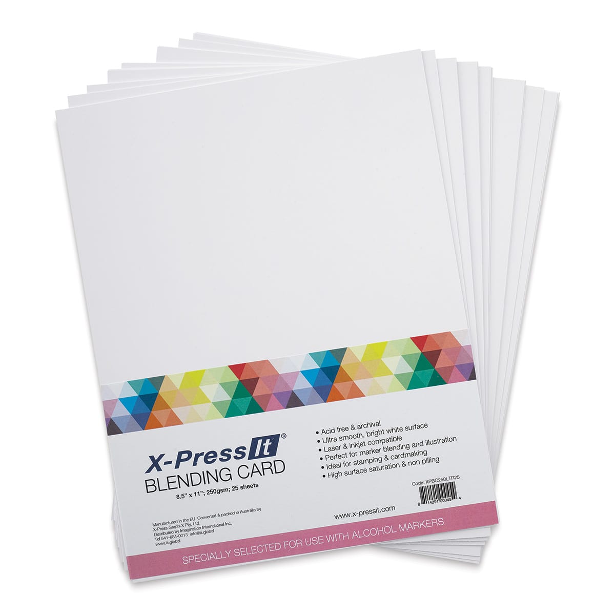 X-Press It Blending Cardstock - 8-1/2" x 11", Pkg of 25 Sheets, fanned out