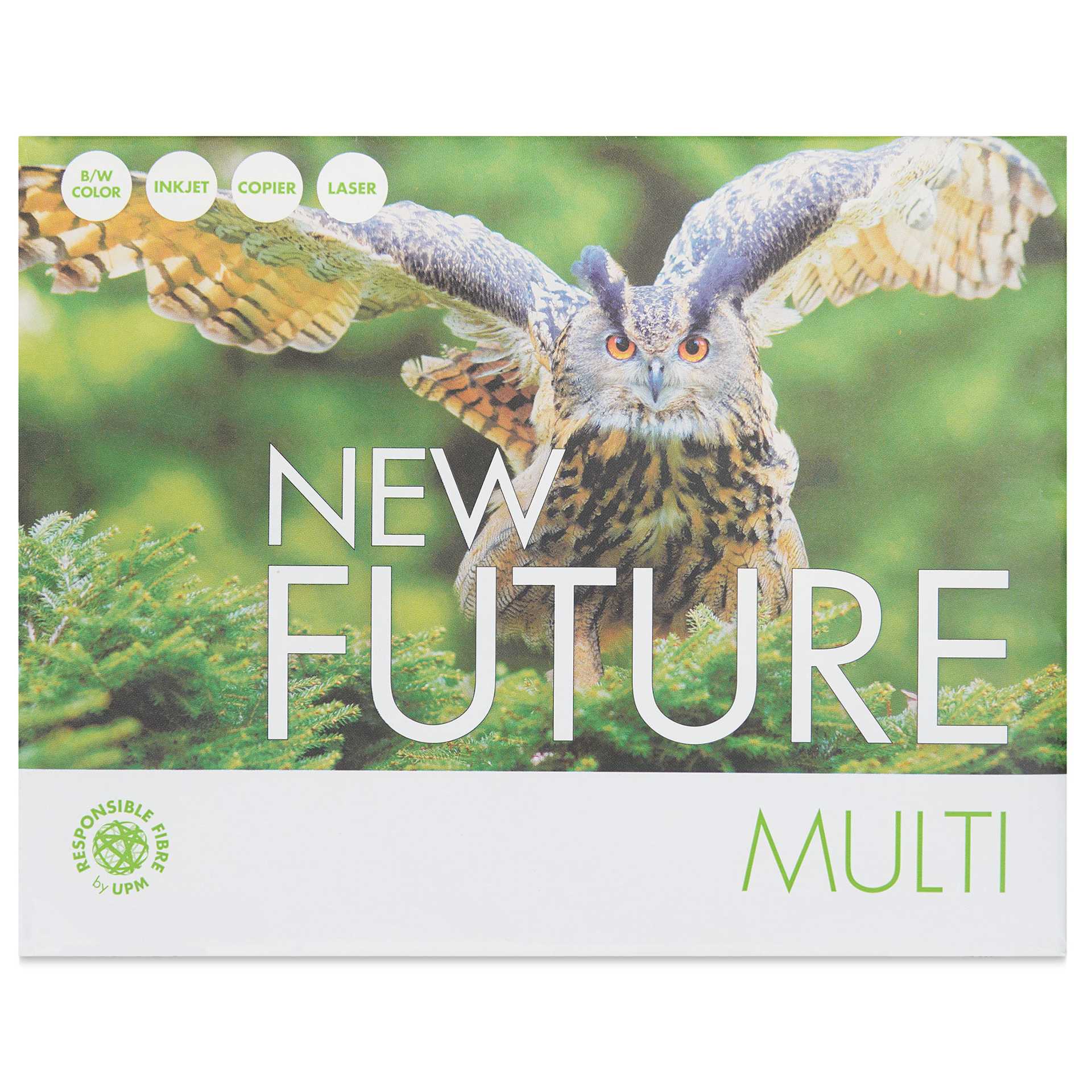 New Future Multipurpose Copy Paper - 8-1/2" x 11", 500 Sheets front of packaging