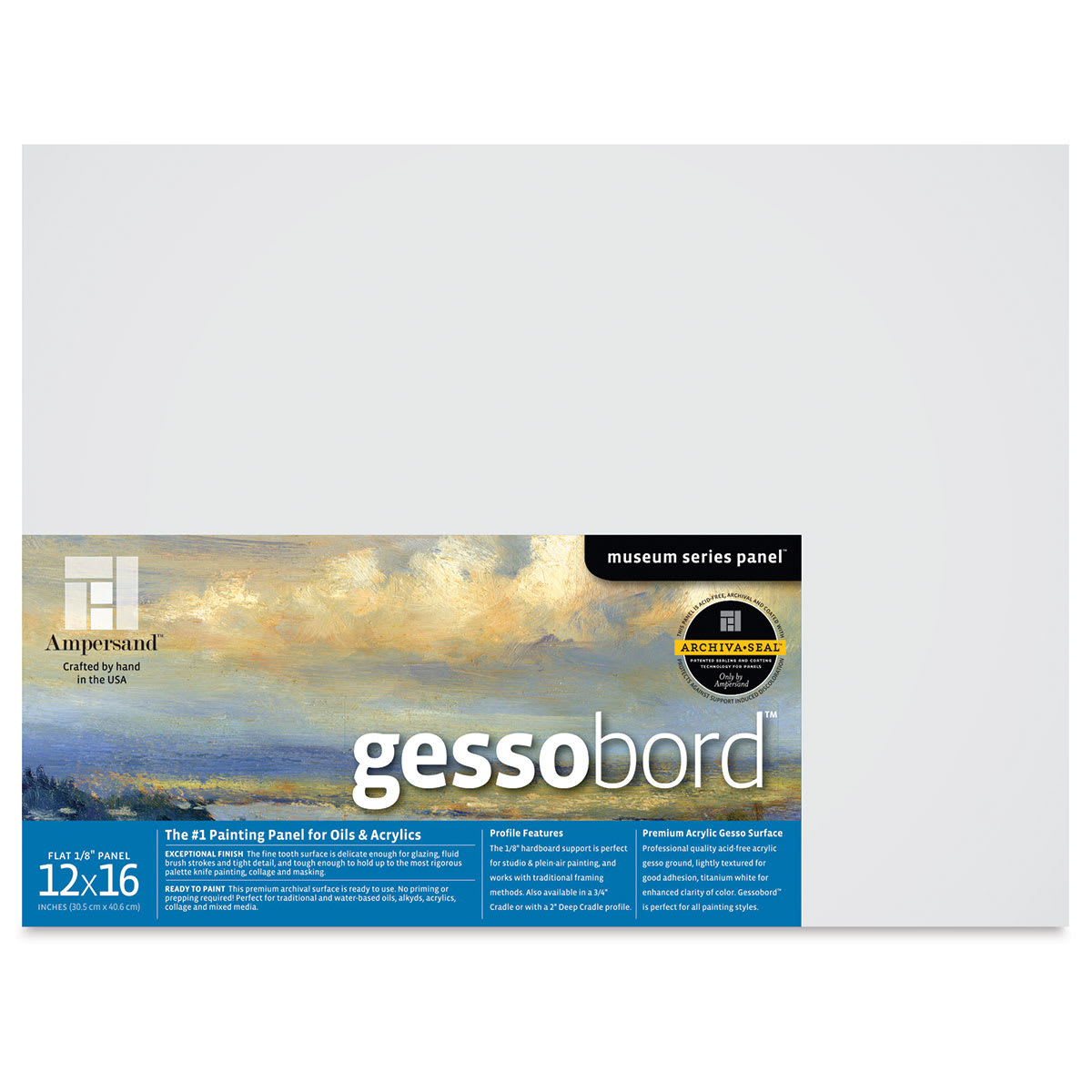 Ampersand Gessobord - 12'' x 16'', 1/8'' Flat