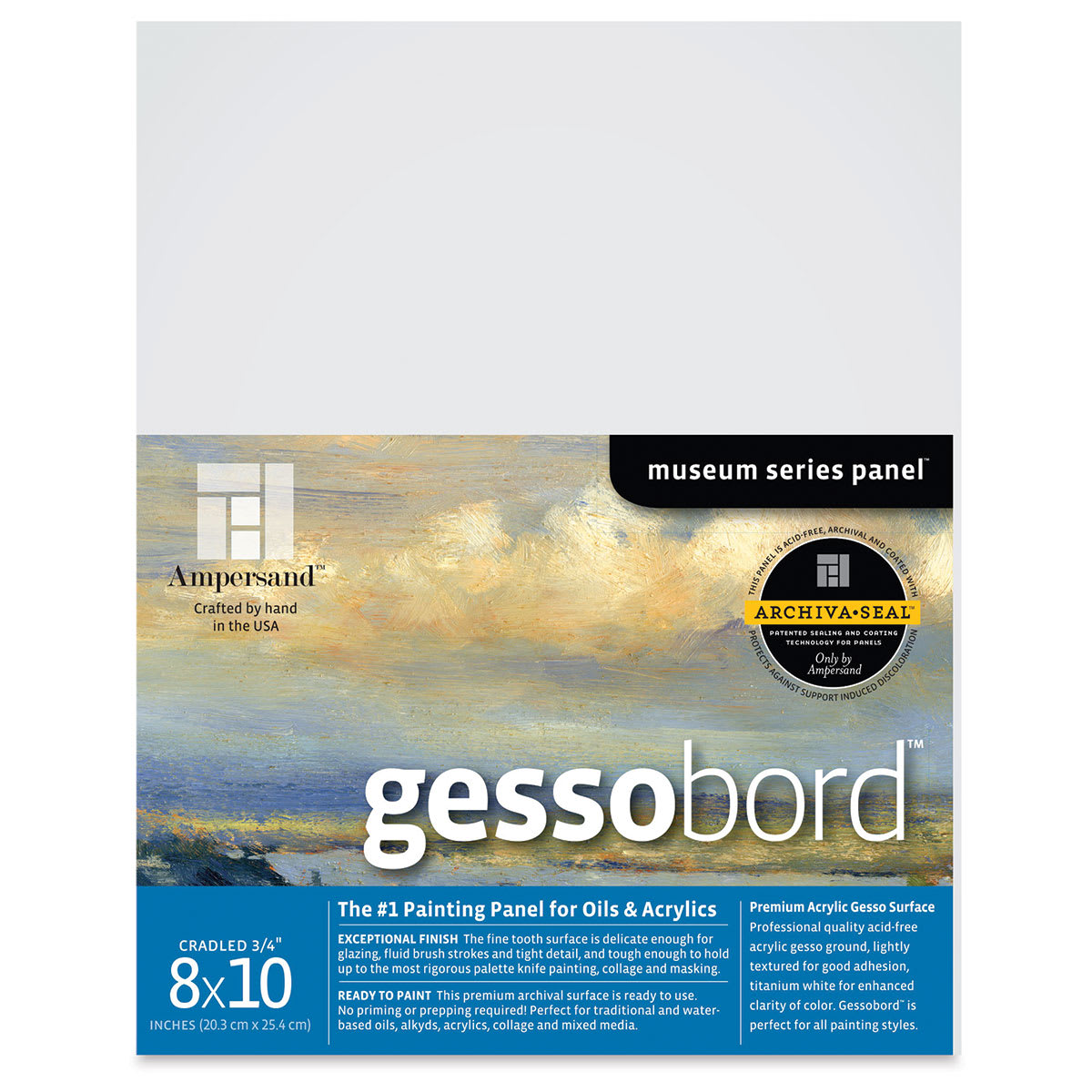Ampersand Gessobord - 8'' x 10'', 3/4'' Cradled