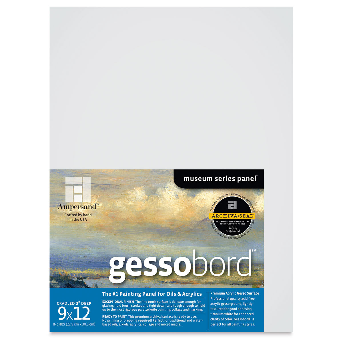 Ampersand Gessobord - 9'' x 12'', 2'' Cradled
