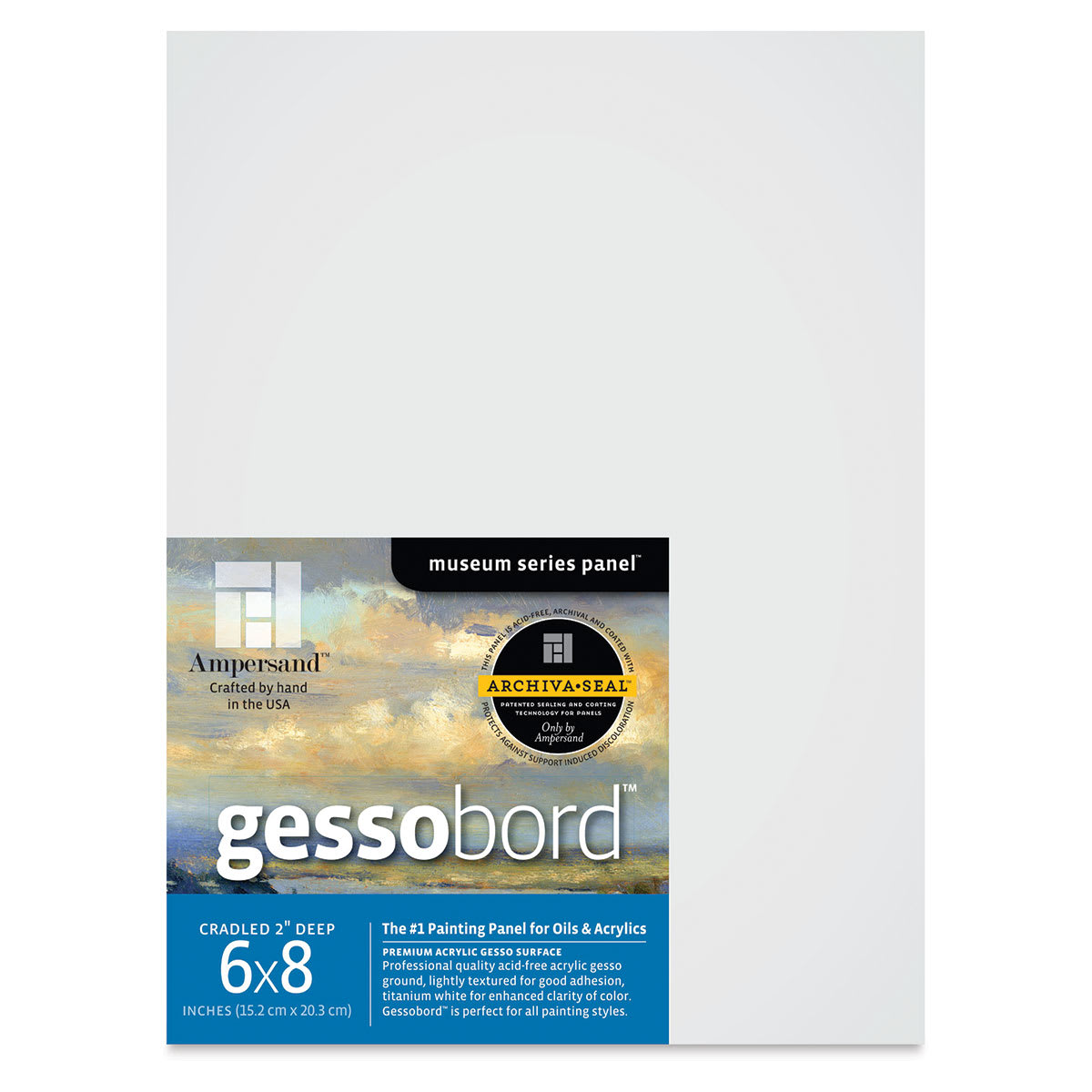 Ampersand Gessobord - 6'' x 8'', 2'' Cradled