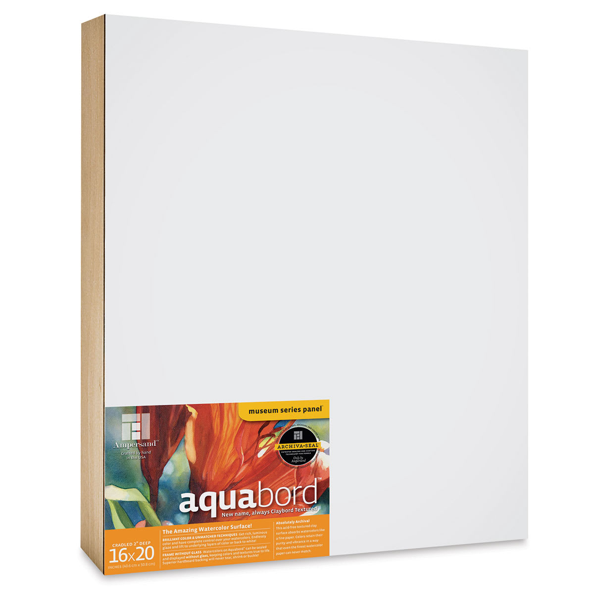 Ampersand Aquabord - 16" x 20" x 2", Deep Cradled`