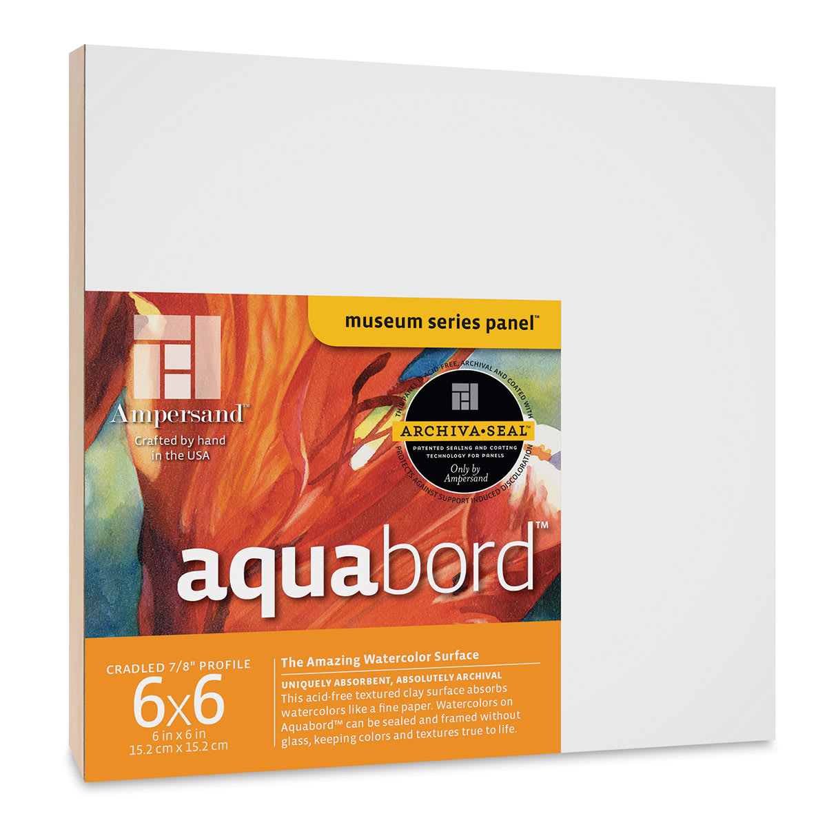 Ampersand Aquabord Panel - 6" x 6", 7/8" Cradled