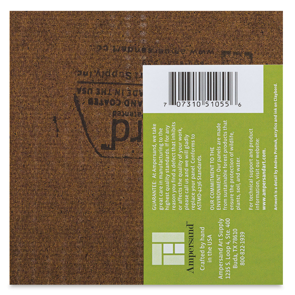 Ampersand Claybord - 5" x 5", 1/8" Flat, Pkg of 4 (back of a panel)