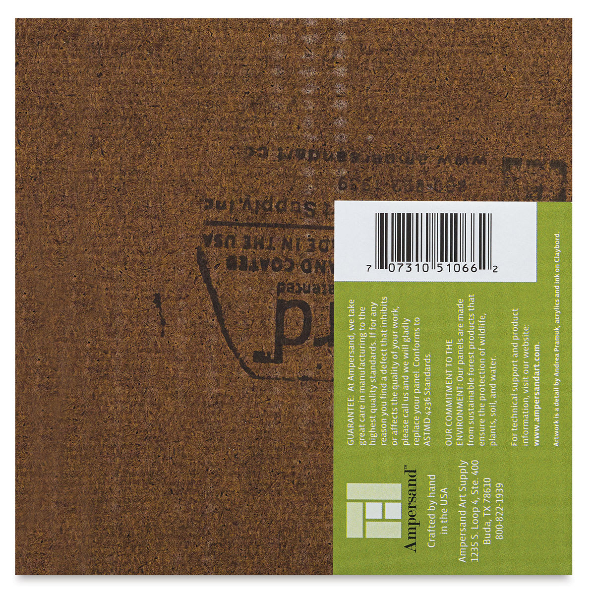Ampersand Claybord - 6" x 6", 1/8" Flat, Pkg of 4 (back of a panel)