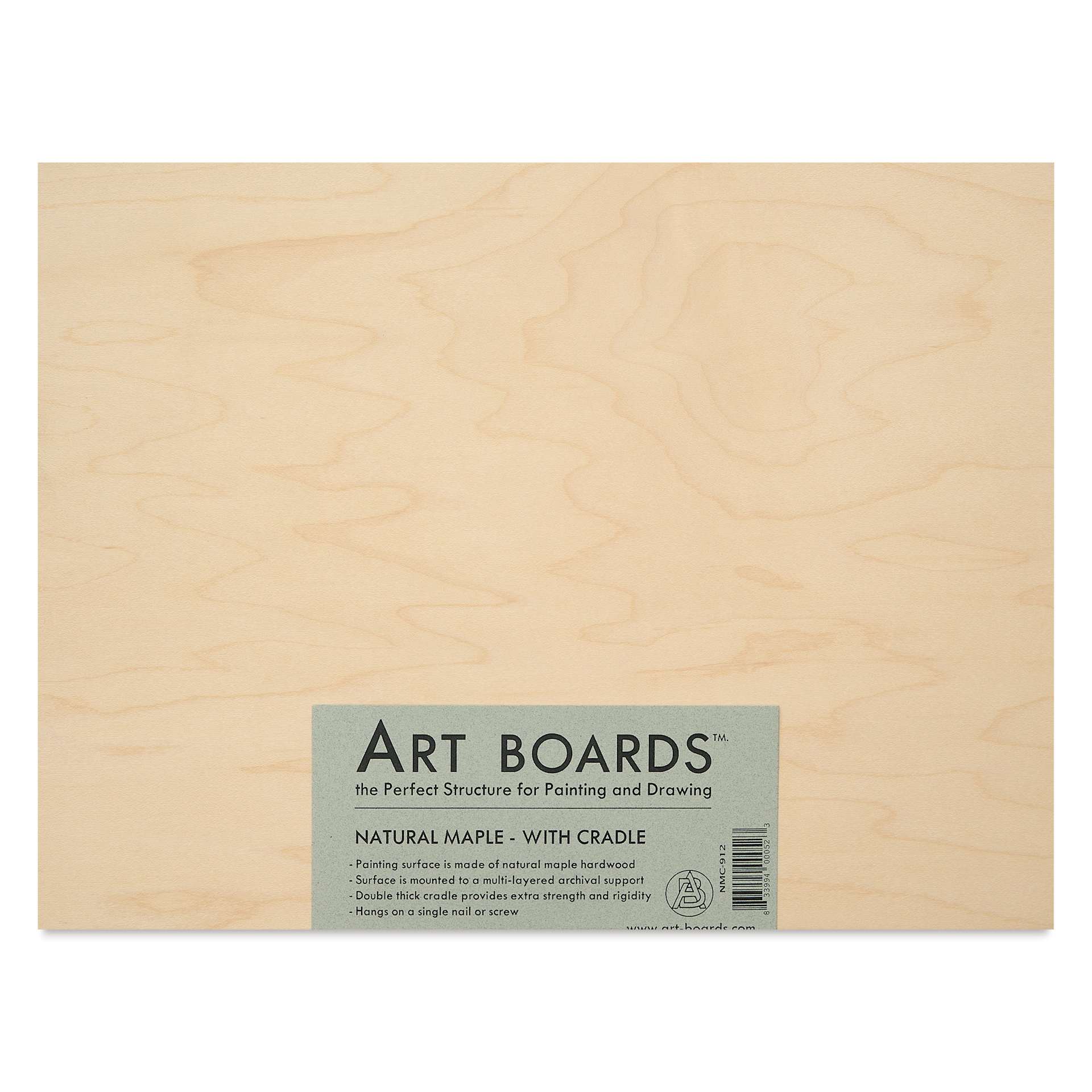 Art Boards Natural Maple Panel - 9" x 12", 1" Cradle - front in package
