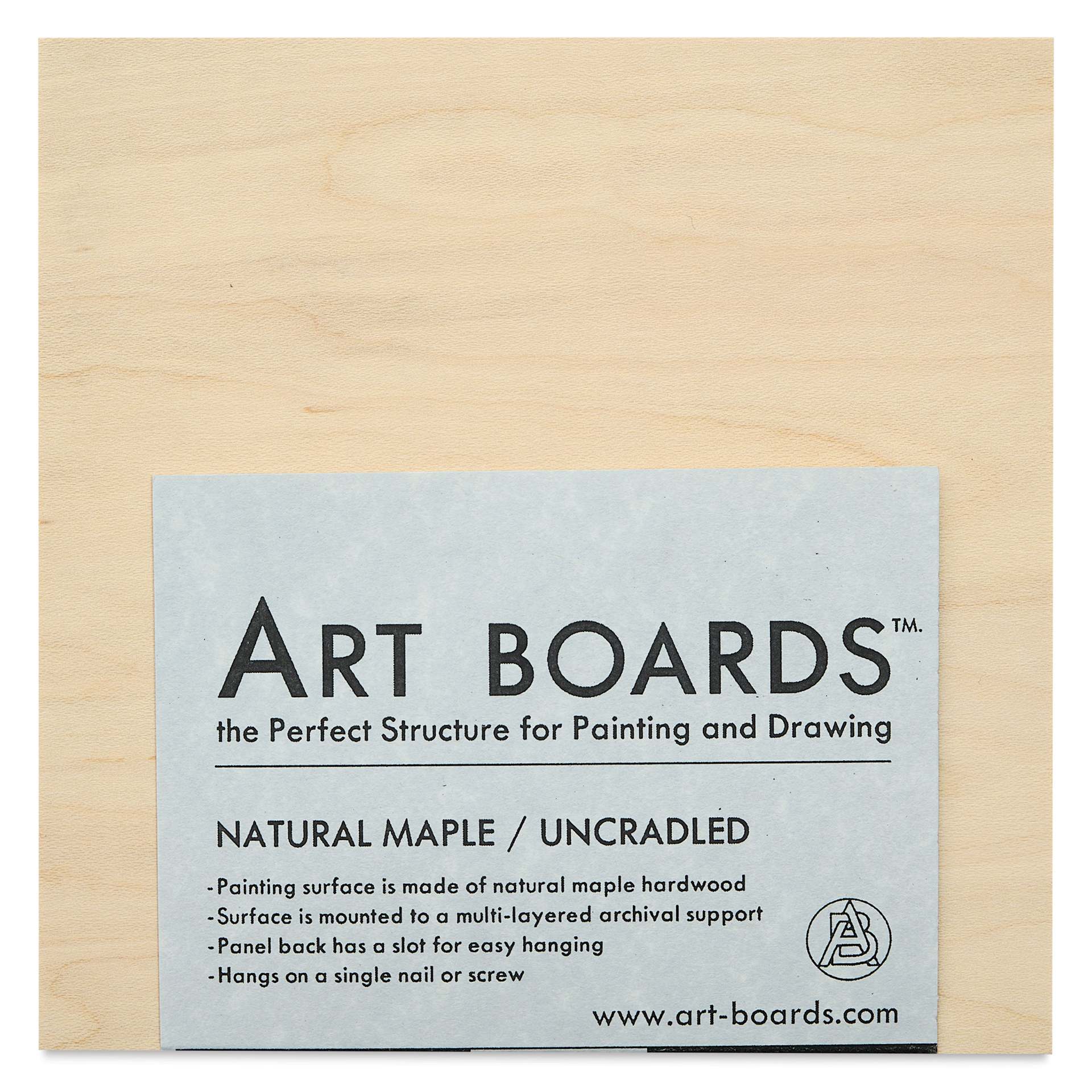Art Boards Natural Maple Panel - 5" x 5", uncradle - front in packaging