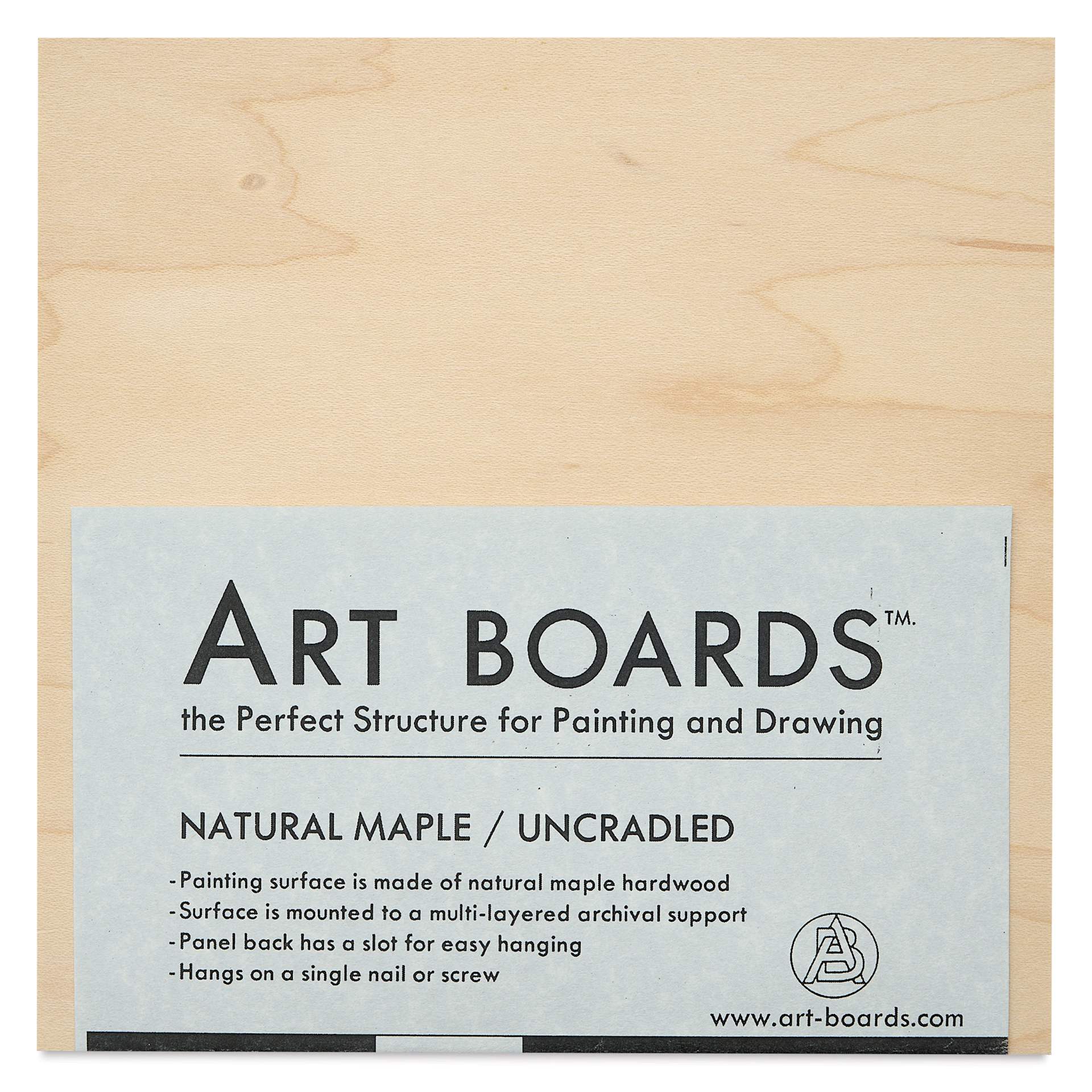 Art Boards Natural Maple Panel - 6" x 6", uncradle - front in packaging