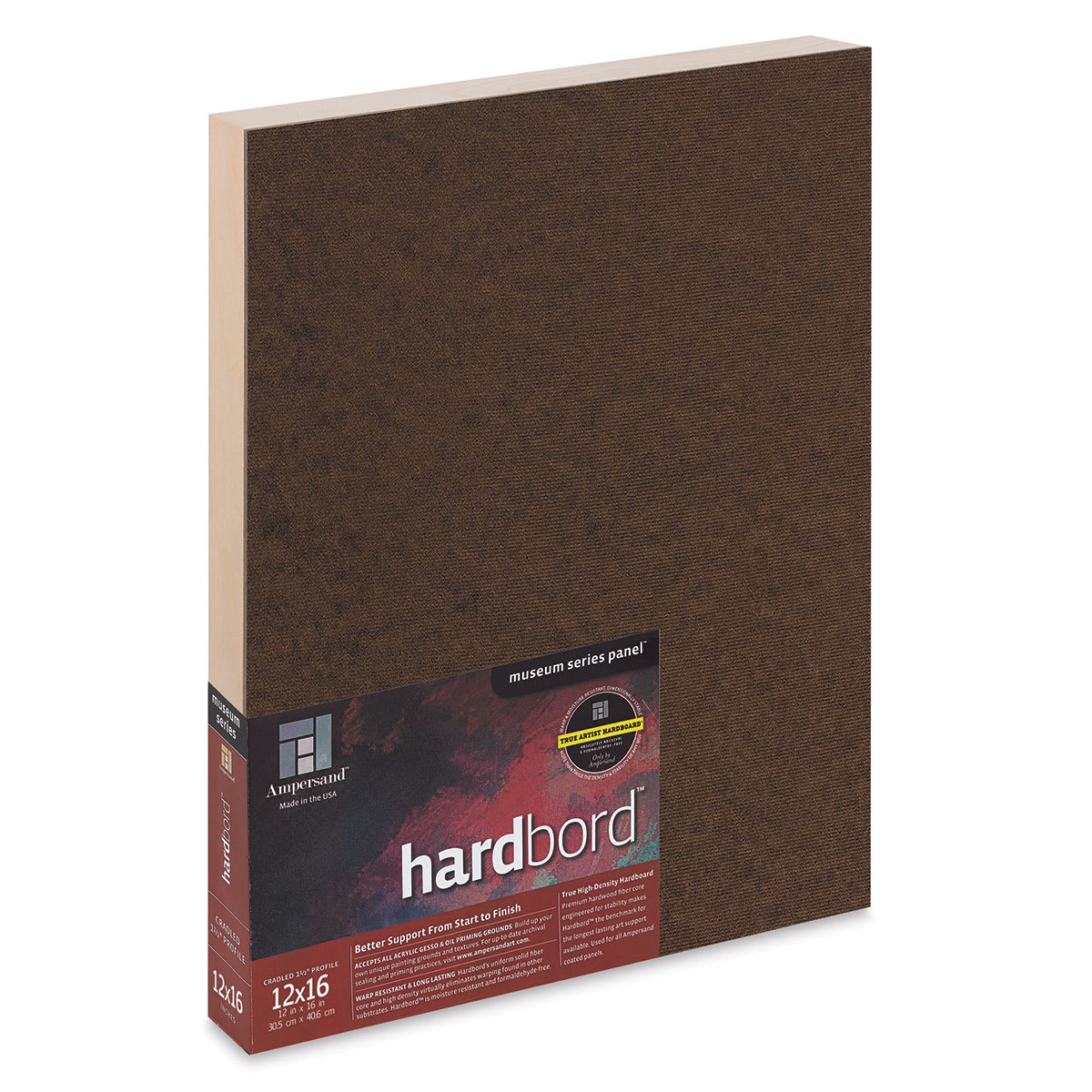 Ampersand Hardbord Panel - 12" x 16", 1-1/2" Cradled