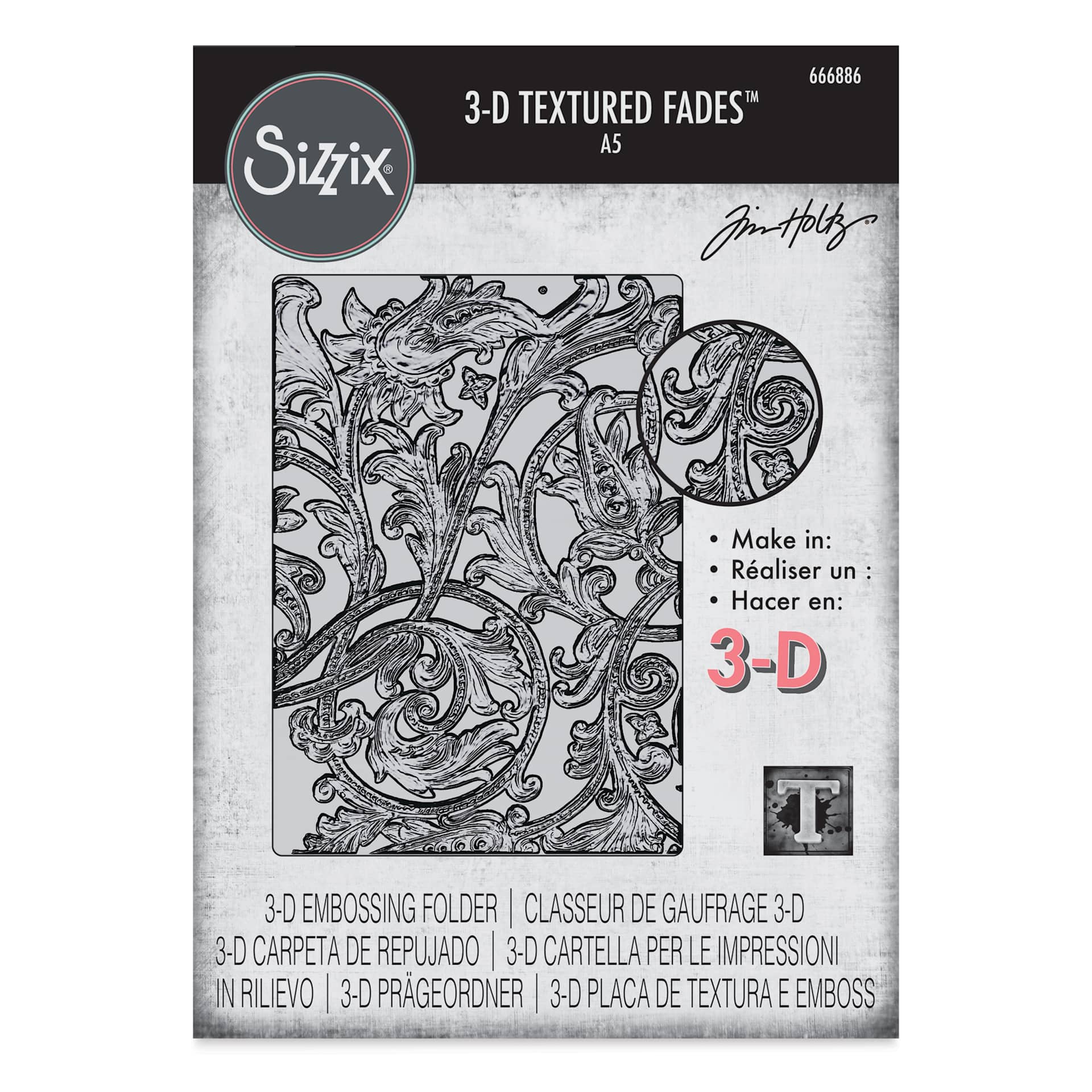 Sizzix 3-D Texture Fades Embossing Folder - Entangled front of packaging