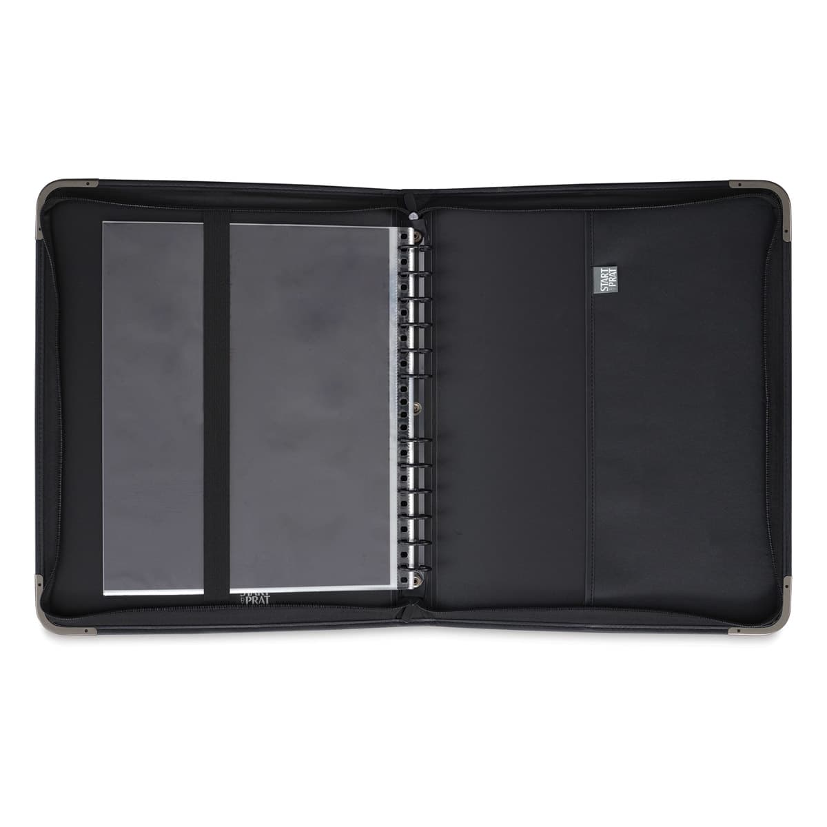 Prat Start 2 Presentation Case - 14'' x 11'' (case open, showing multi-rings and sleeves) Prat Start 2 Presentation Case - 14'' x 11'' (case open, showing multi-rings and sleeves)