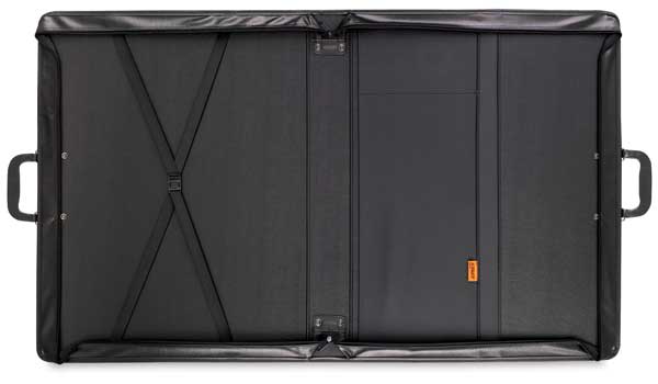 Prat Start 2 Portfolios - Open Portfolio showing inside pocket and holding straps Prat Start 2 Portfolios - Open Portfolio showing inside pocket and holding straps
