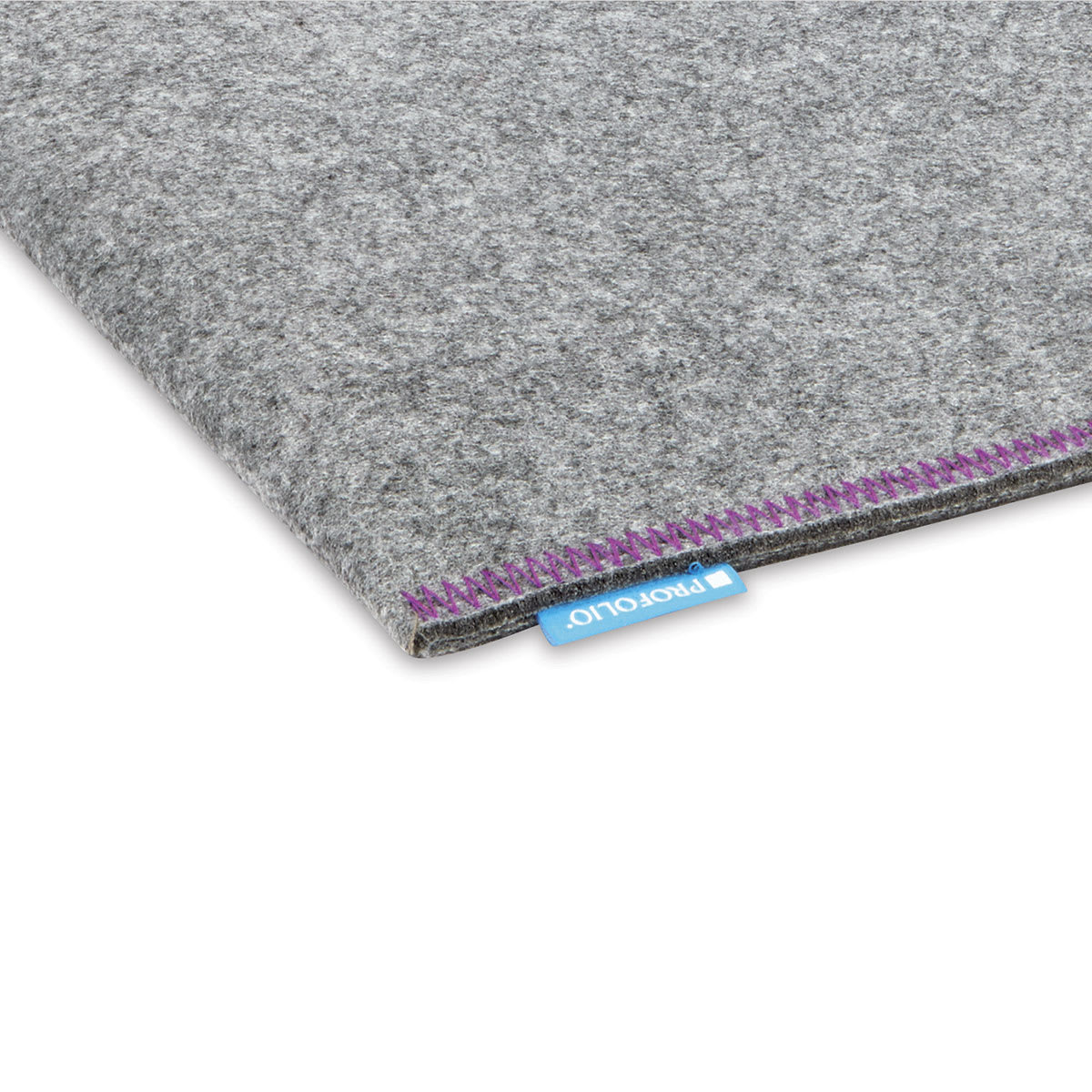 Itoya Profolio Midtown Bag - Closeup of corner of Gray bag showing contrast stitching