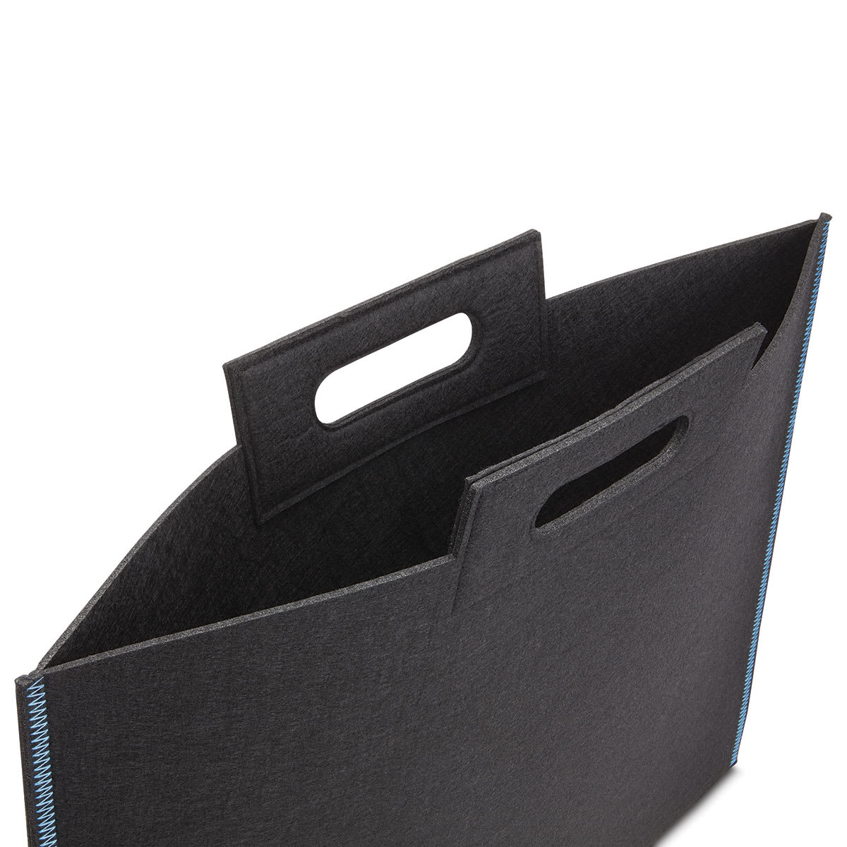 Itoya Profolio Midtown Bag - Top of slightly opened Black bag showing handle