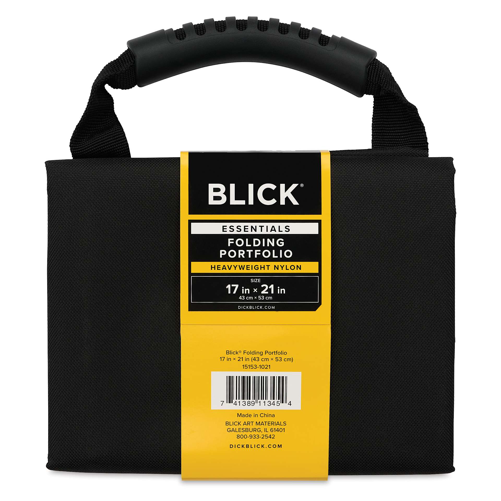 Blick Essentials Folding Portfolio - 17" x 21", folded, back of packaging Blick Essentials Folding Portfolio - 17" x 21", folded, back of packaging