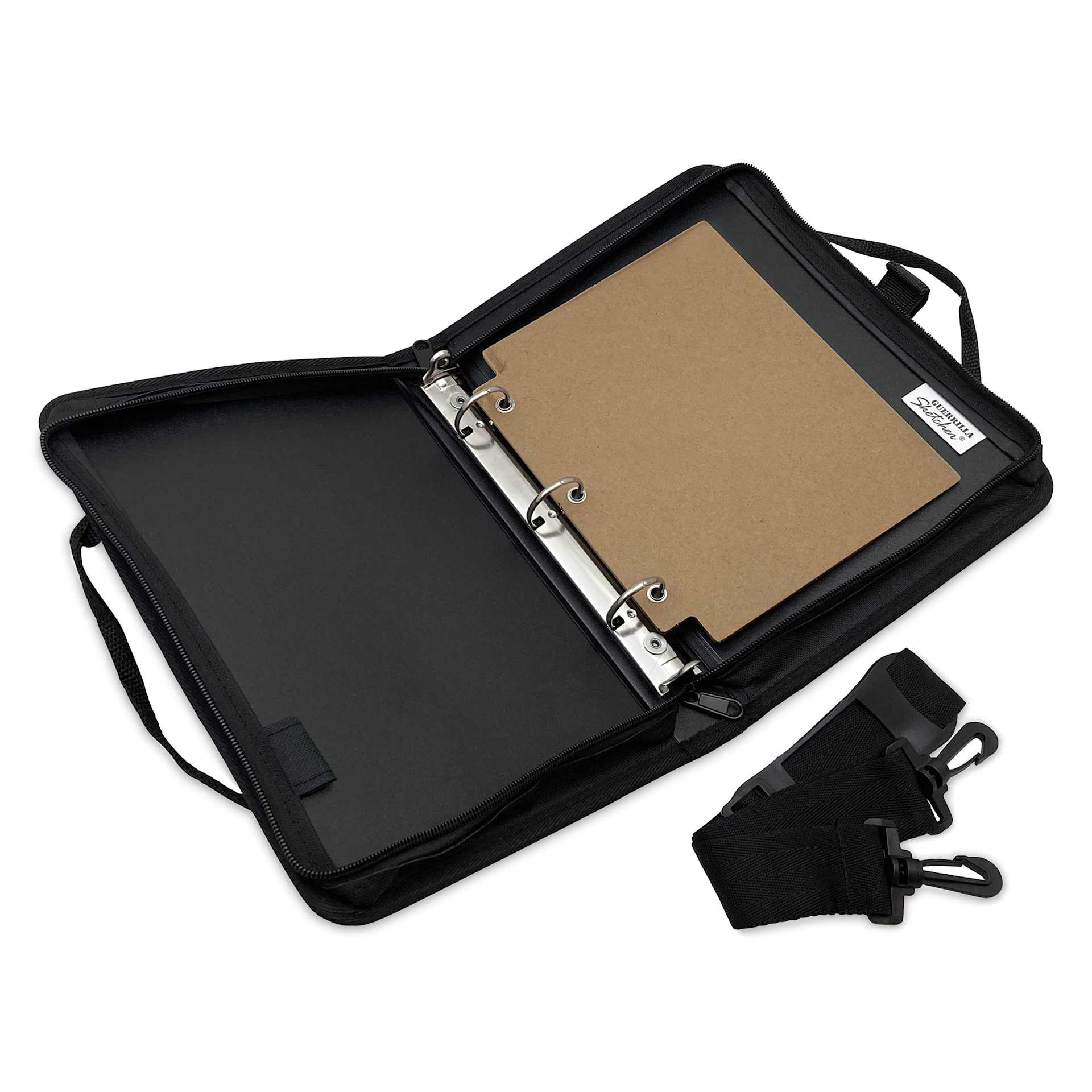 Guerrilla Sketcher SketchBuddy Binder, open with drawing board Guerrilla Sketcher SketchBuddy Binder, open with drawing board