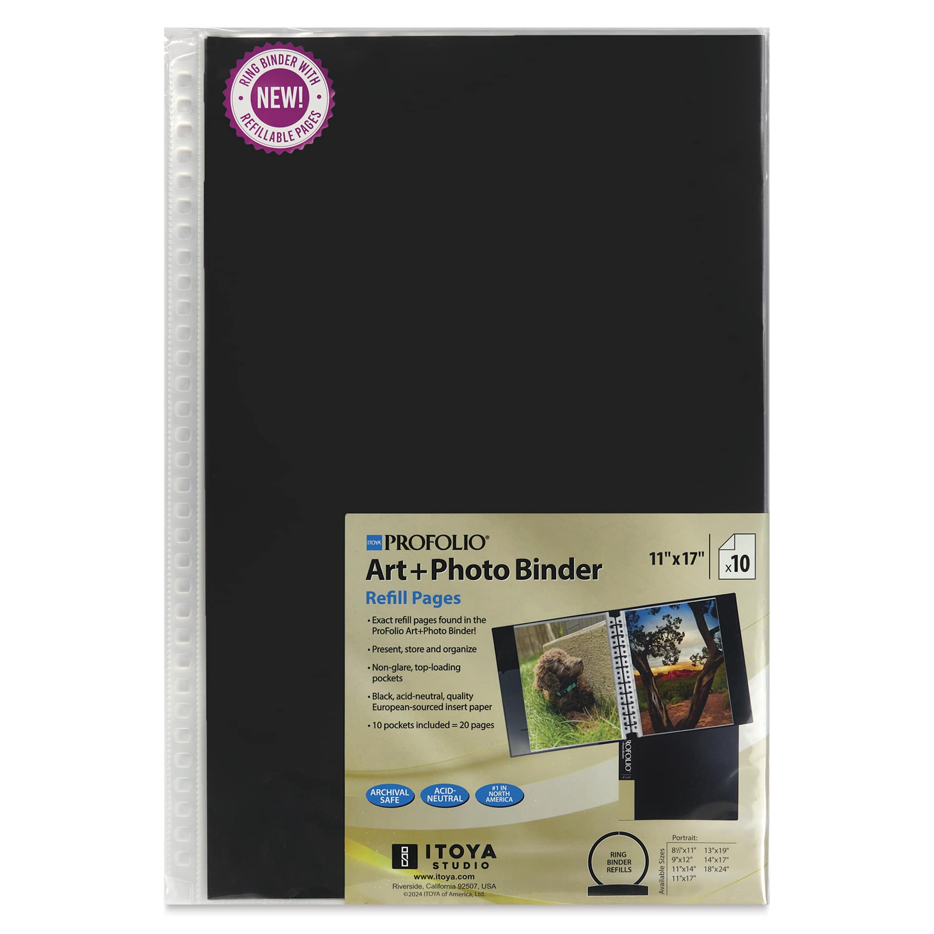Itoya Superclear Refill Pages - 11" x 17", Pkg of 10, front of packaging