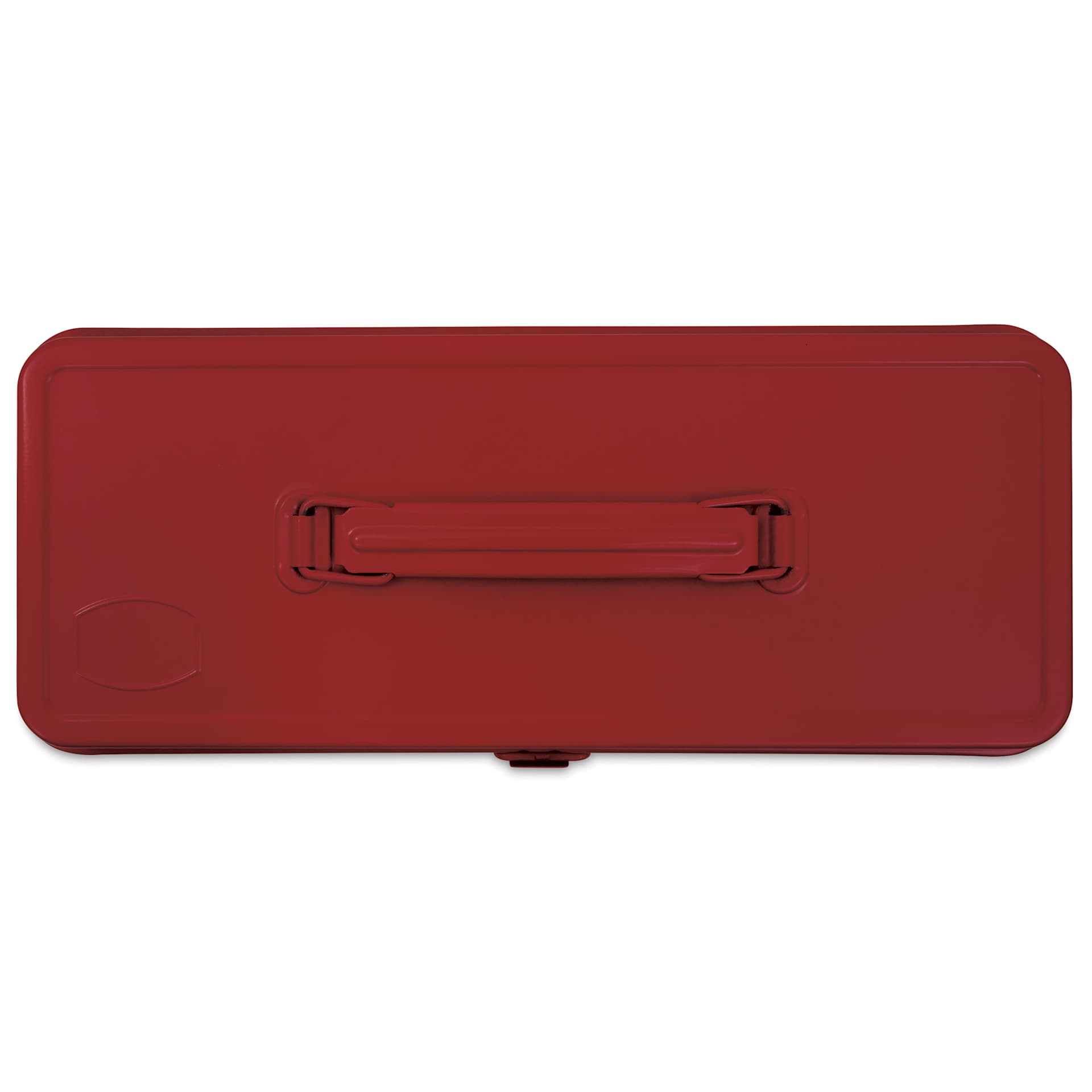Toyo Trunk Shape T-320 Toolbox - Red, 12.5" x 4.9" x 3.3", top of box