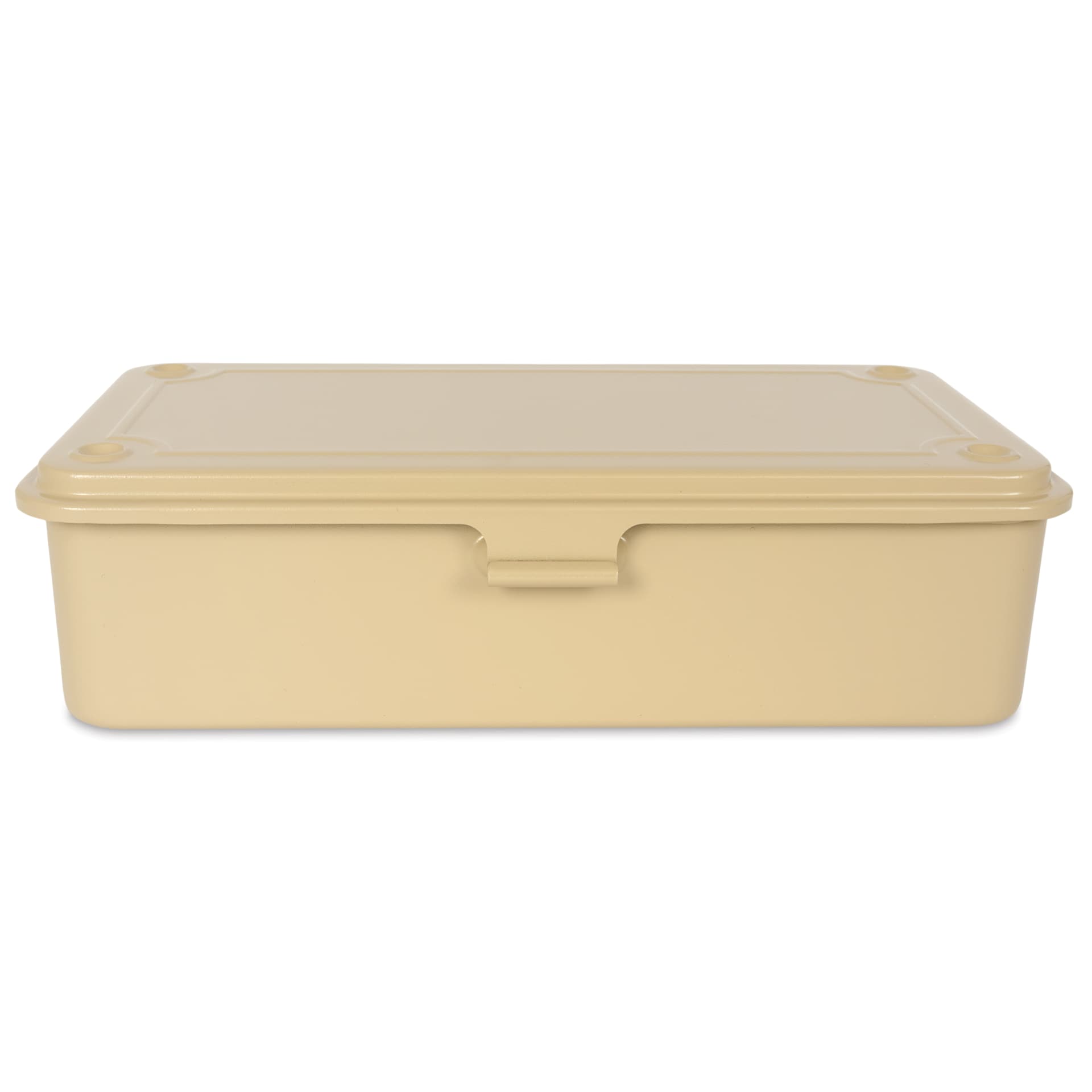 Toyo Stackable Storage Box T-190 - Beige, 8" x 4" x 2", front of box