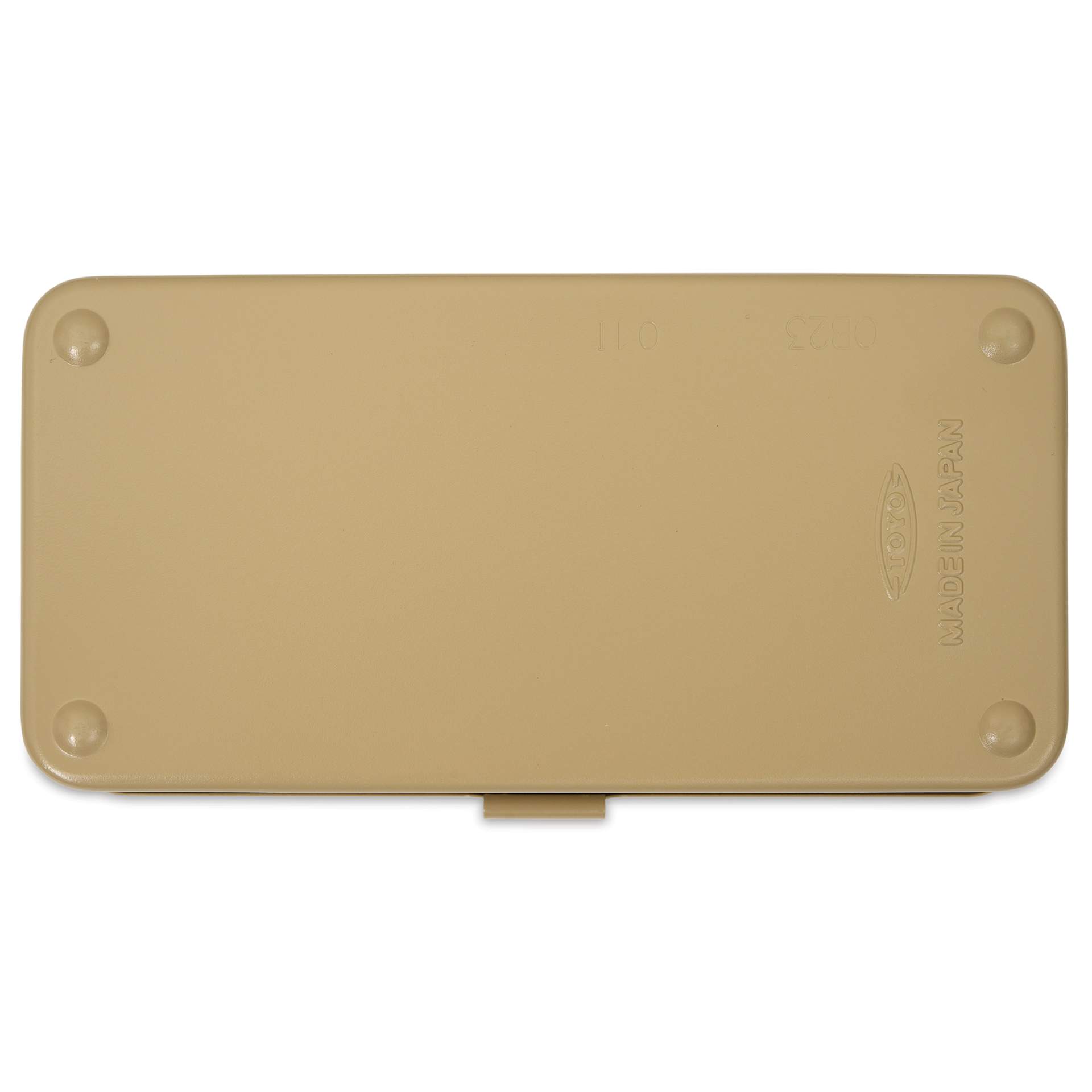 Toyo Stackable Storage Box T-190 - Beige, 8" x 4" x 2", bottom of box