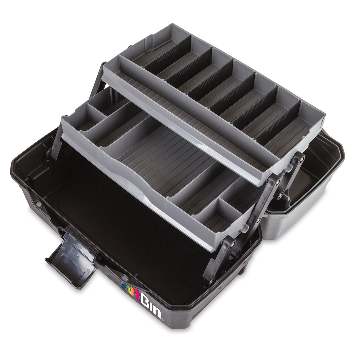 ArtBin Essentials Box - Art/Craft Box, Two Trays (open to show the inside layout)