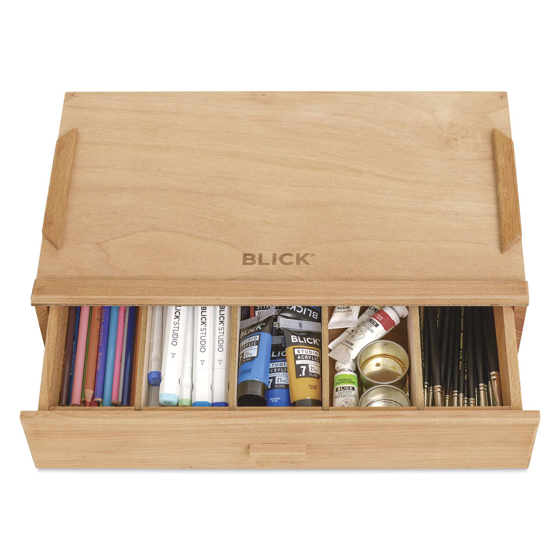 Blick Wooden Box Storage System - 1 Drawer, filled with supplies (not included)