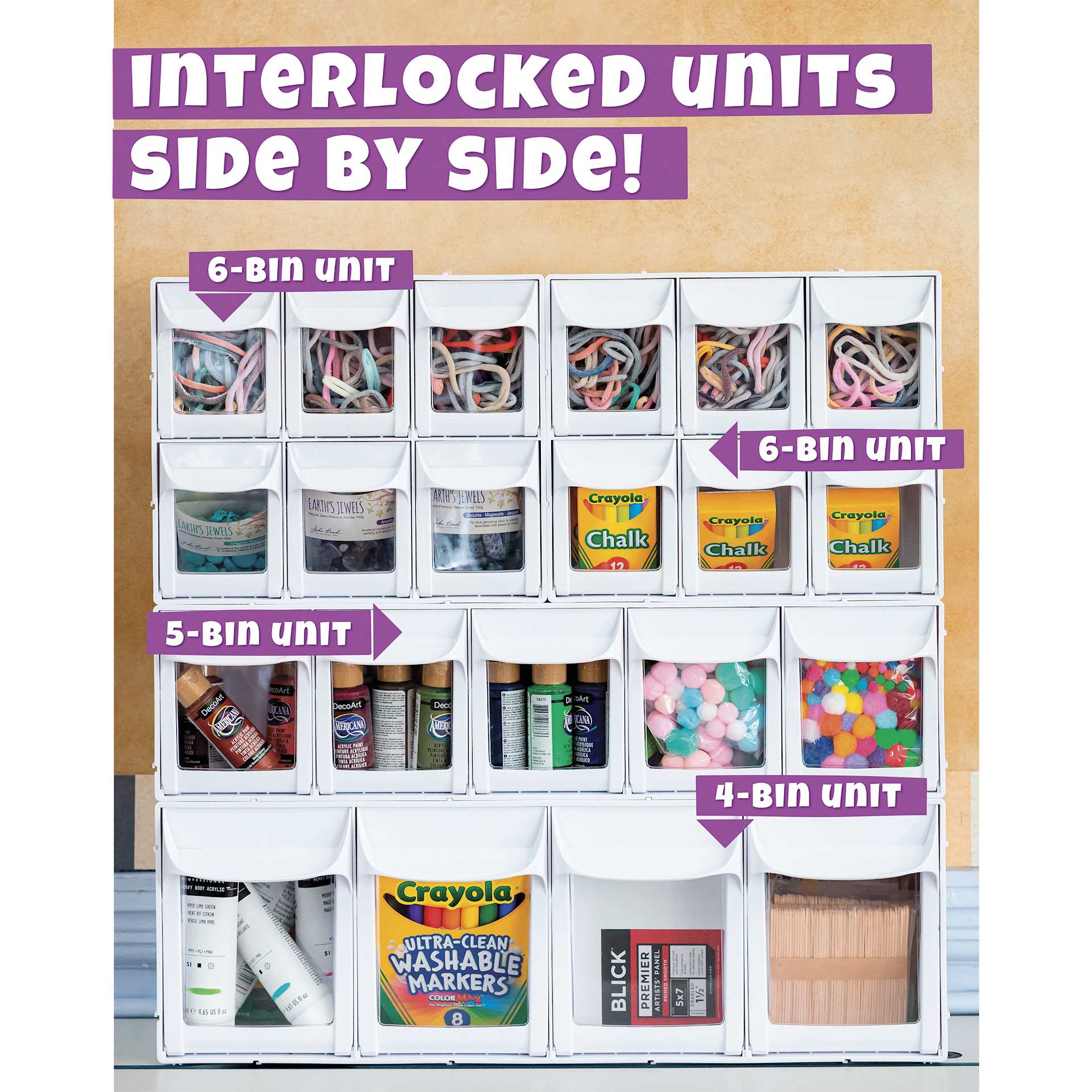 Diamond Storage Solutions Systems and Tip Out Bins, showing bin units used in stack