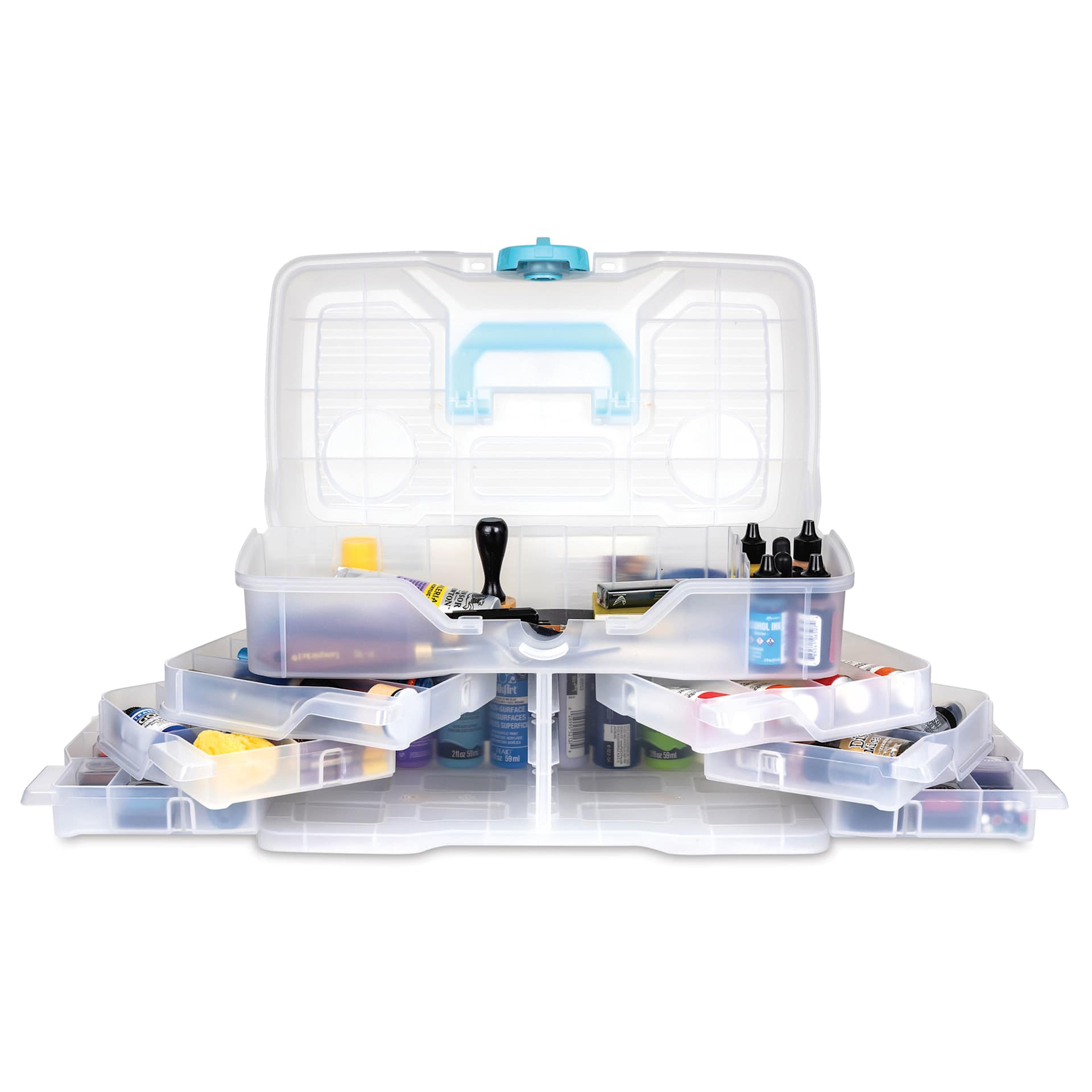 ArtBin Next Gen Project Box - Large, lid and storage open with materials inside (not included)