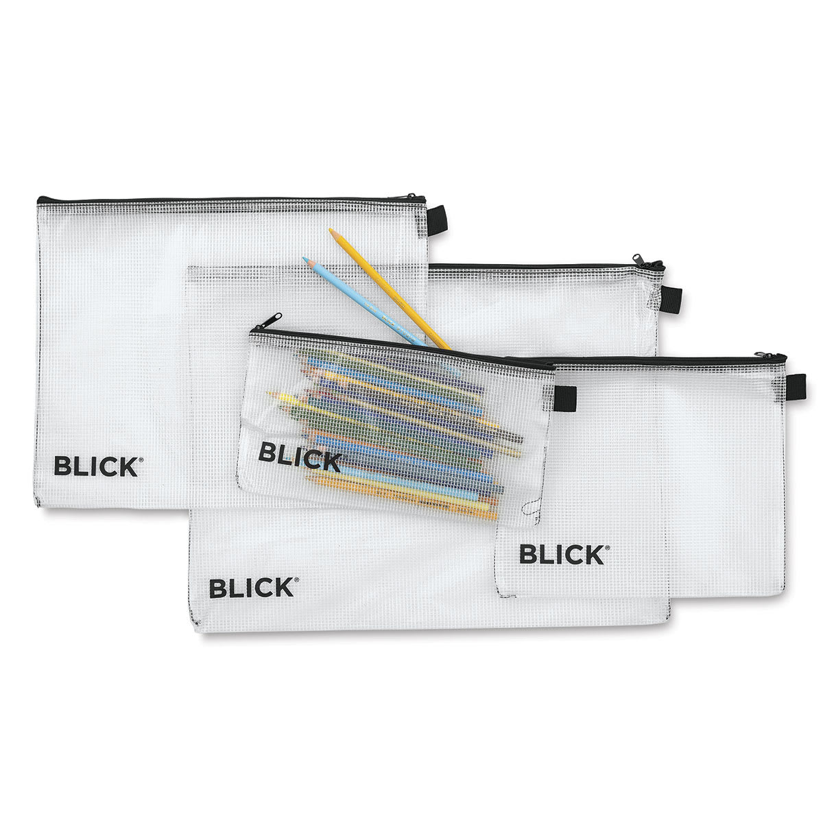 Blick Mesh Zipper Bags-Assorted Sizes (in-use) Blick Mesh Zipper Bags-Assorted Sizes (in-use)