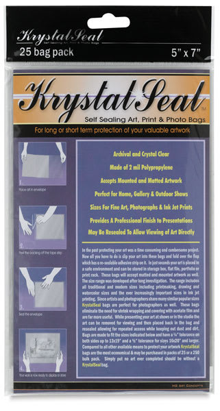 Krystal Self-Sealing Art, Print, and Photo Bags, Pkg of 25 Krystal Self-Sealing Art, Print, and Photo Bags, Pkg of 25