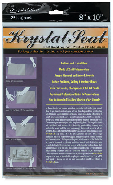 Krystal Self-Sealing Art, Print, and Photo Bags, Pkg of 25 Krystal Self-Sealing Art, Print, and Photo Bags, Pkg of 25