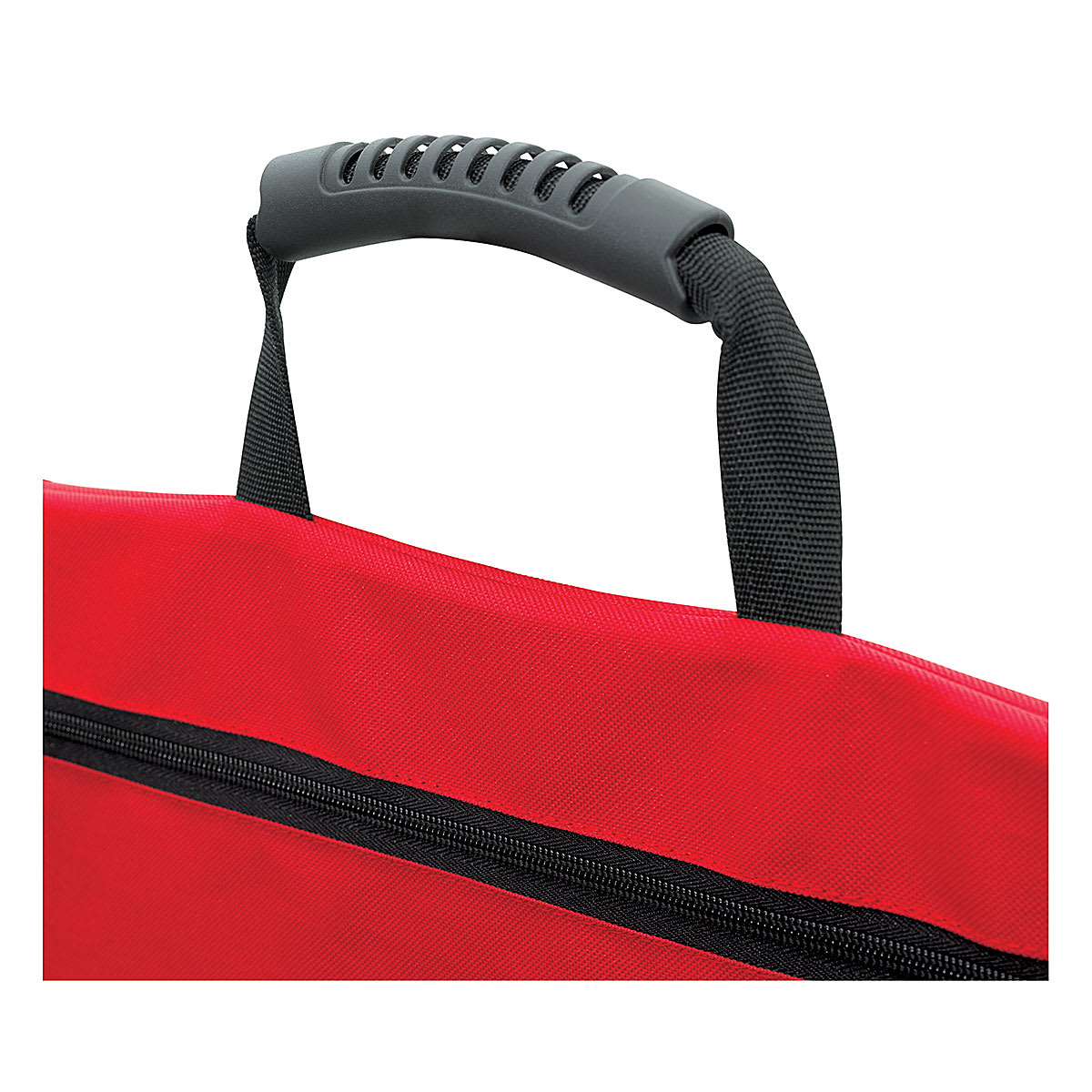 Softside Portfolio, Red (Close-up of handle) Softside Portfolio, Red (Close-up of handle)