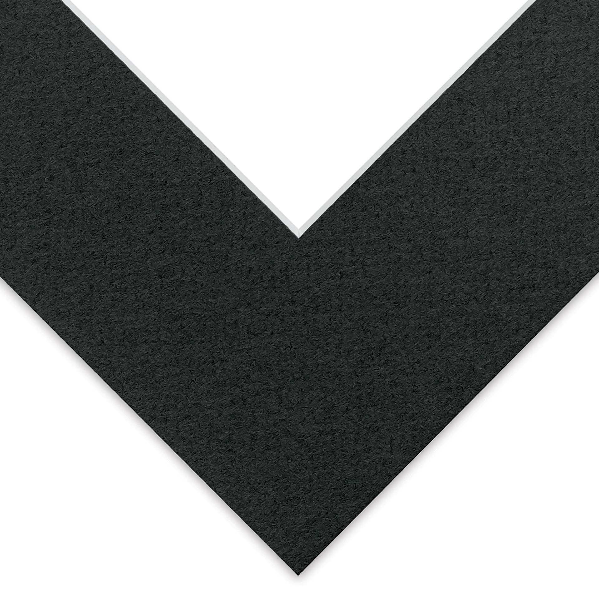 Blick Pre-Cut Mat - Raven Black, 8" x 10" (3-3/4" x 5-3/4" Opening) close-up of corner