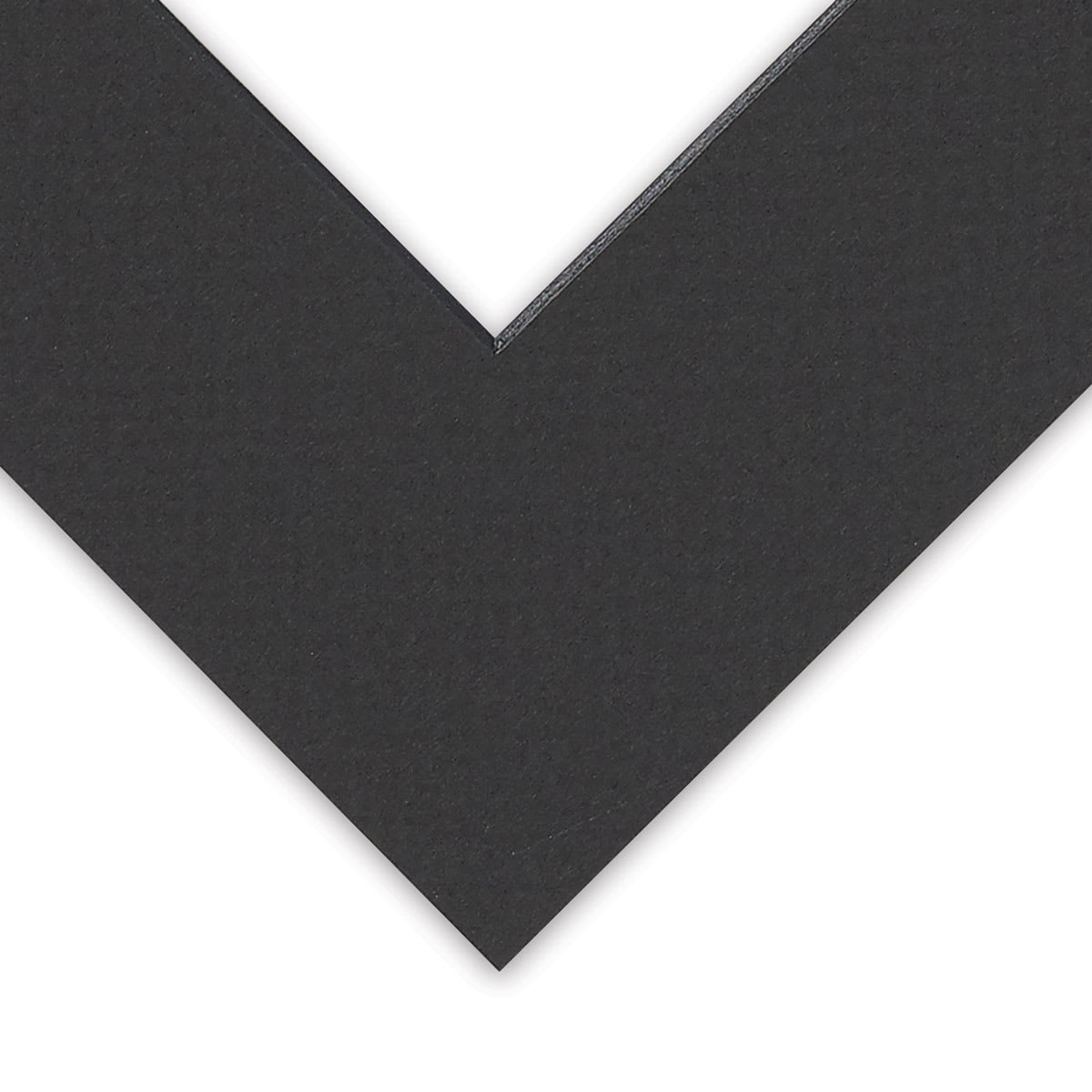 Blick Black Core Pre-Cut Mat - Closeup of Corner of Black Mat Blick Black Core Pre-Cut Mat - Closeup of Corner of Black Mat
