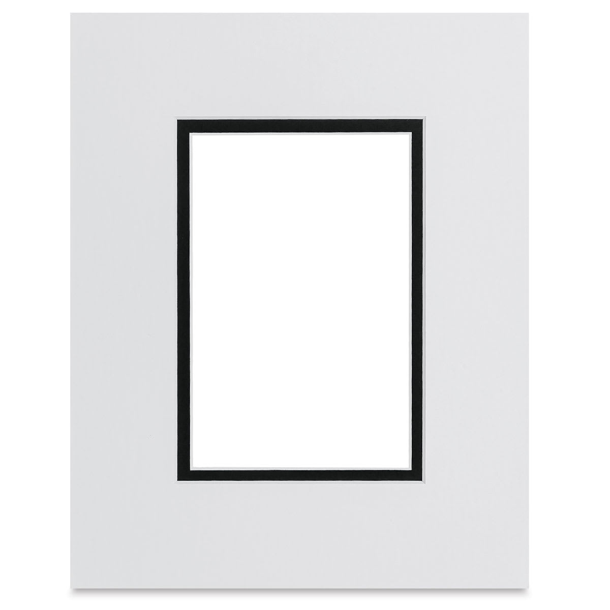 Blick Double Mat - Smooth White/Smooth Black, 8" x 10" (3-3/4" x 5-3/4" opening)