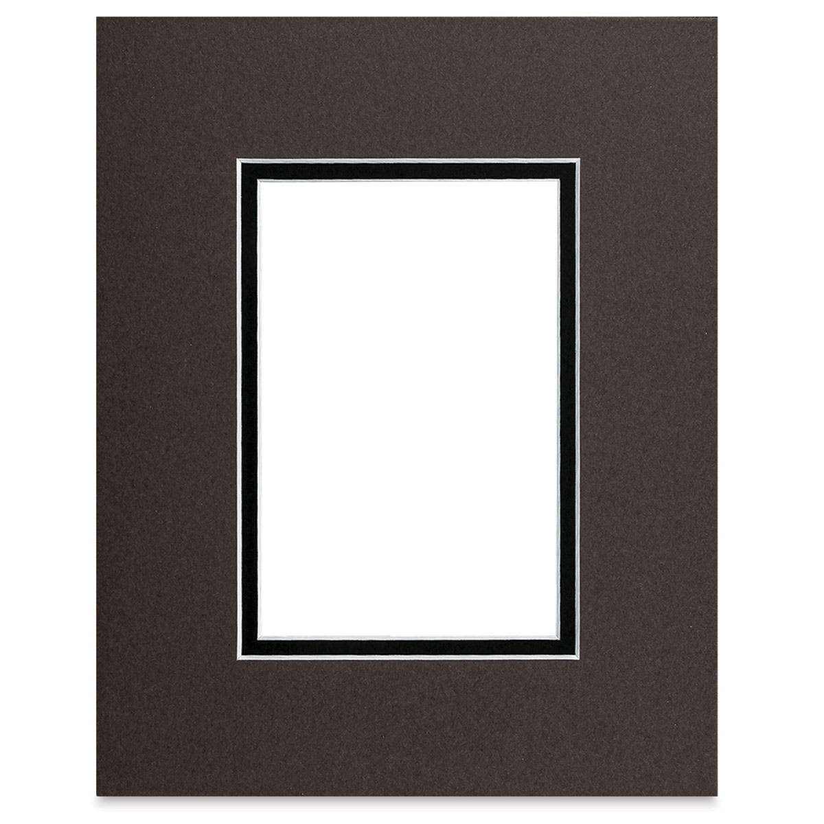 Blick Double Mat - Cinder over Smooth Black, 8" x 10" (3-3/4" x 5-3/4" opening)