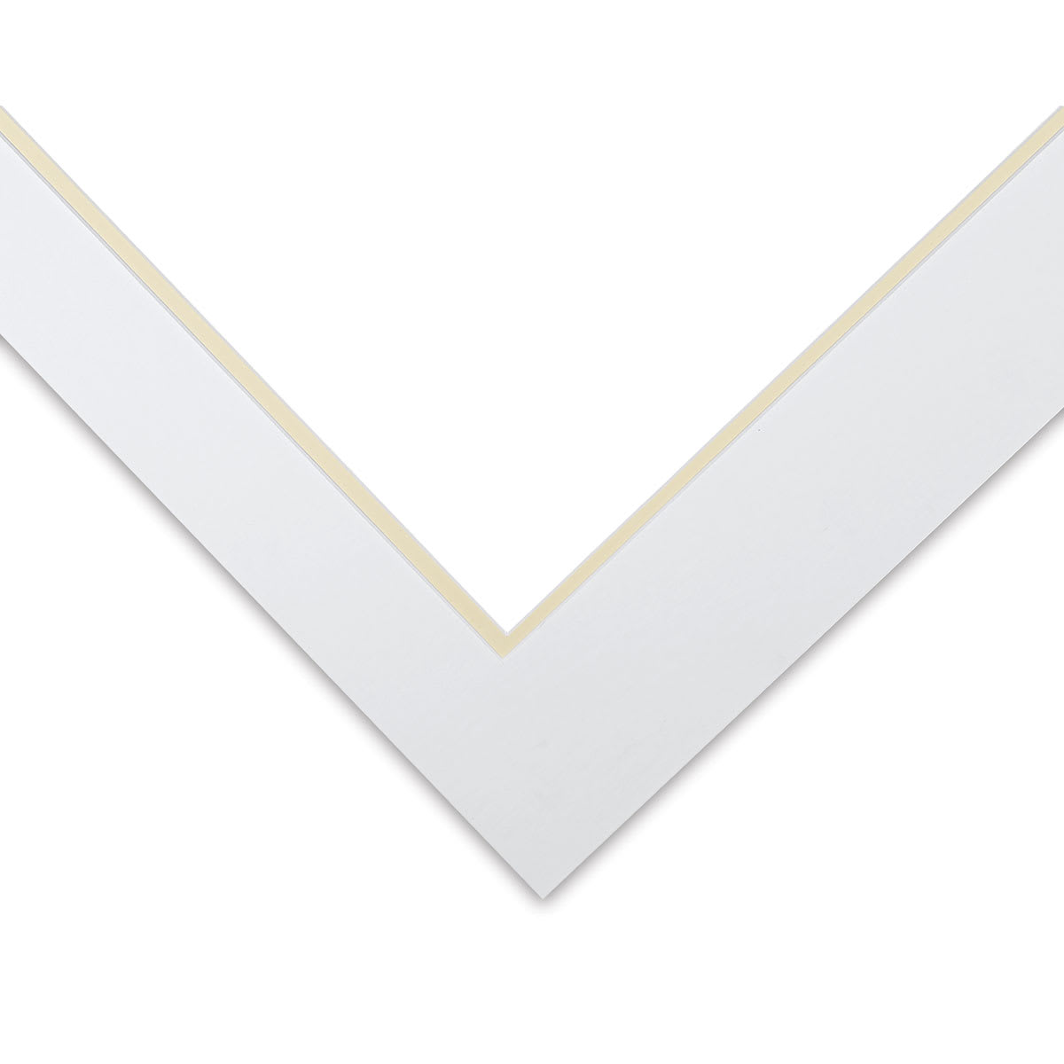 Blick Double Mat - Manor White / Ecru, 18" x 24" (13-1/2" x 17-1/2" Opening) corner