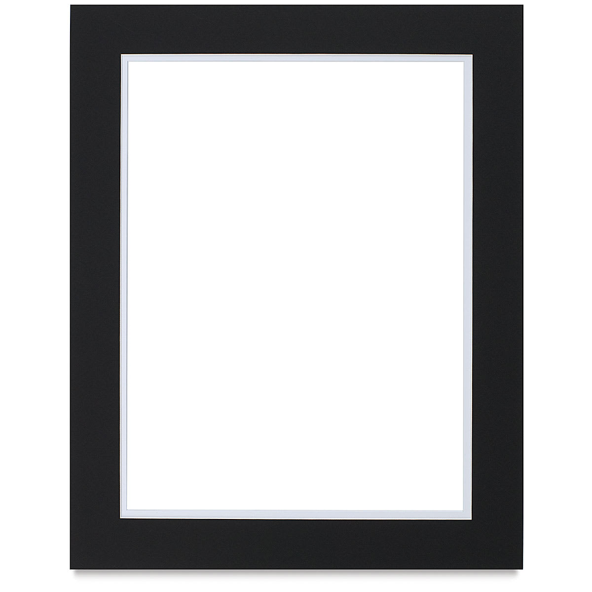 Blick Double Mat - Smooth Black/Smooth White, 16" x 20" (12" x 16" opening)