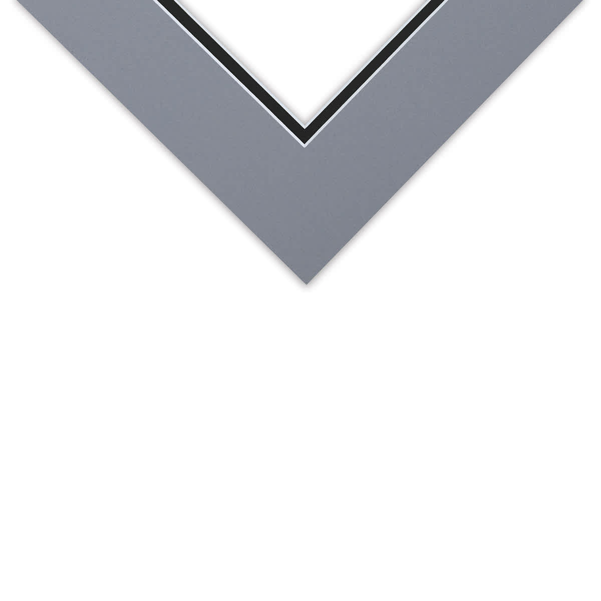 Blick Double Mat - Bar Harbor Gray / Smooth Black, 8" x 10" (3-1/2" x 5-1/2" opening), corner