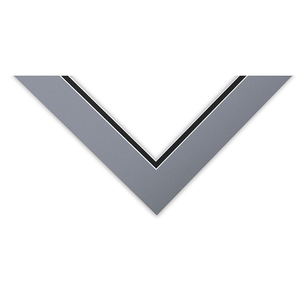 Blick Double Mat - Bar Harbor Gray / Raven Black, 9" x 12" (5-1/2" x 8-1/2" Opening) corner