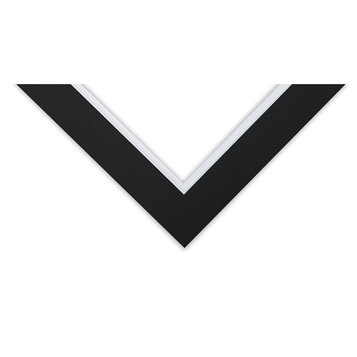 Blick Double Mat - Raven Black / Manor White, 9" x 12" (5-1/2" x 8-1/2" Opening) corner