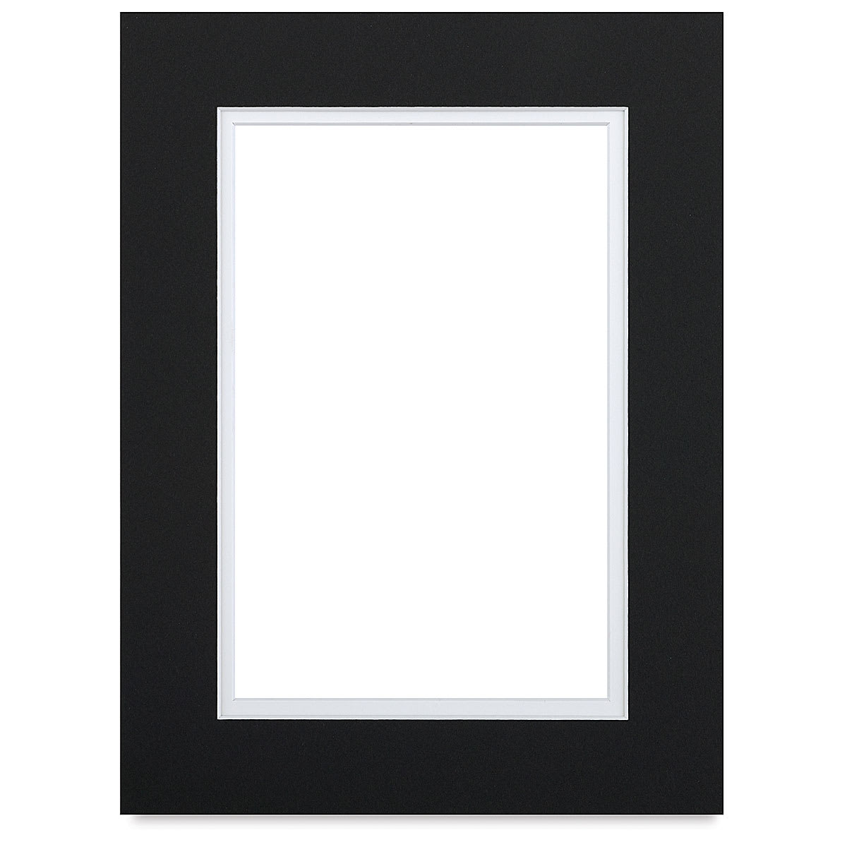 Blick Double Mat - Raven Black / Manor White, 9" x 12" (5-1/2" x 8-1/2" Opening)